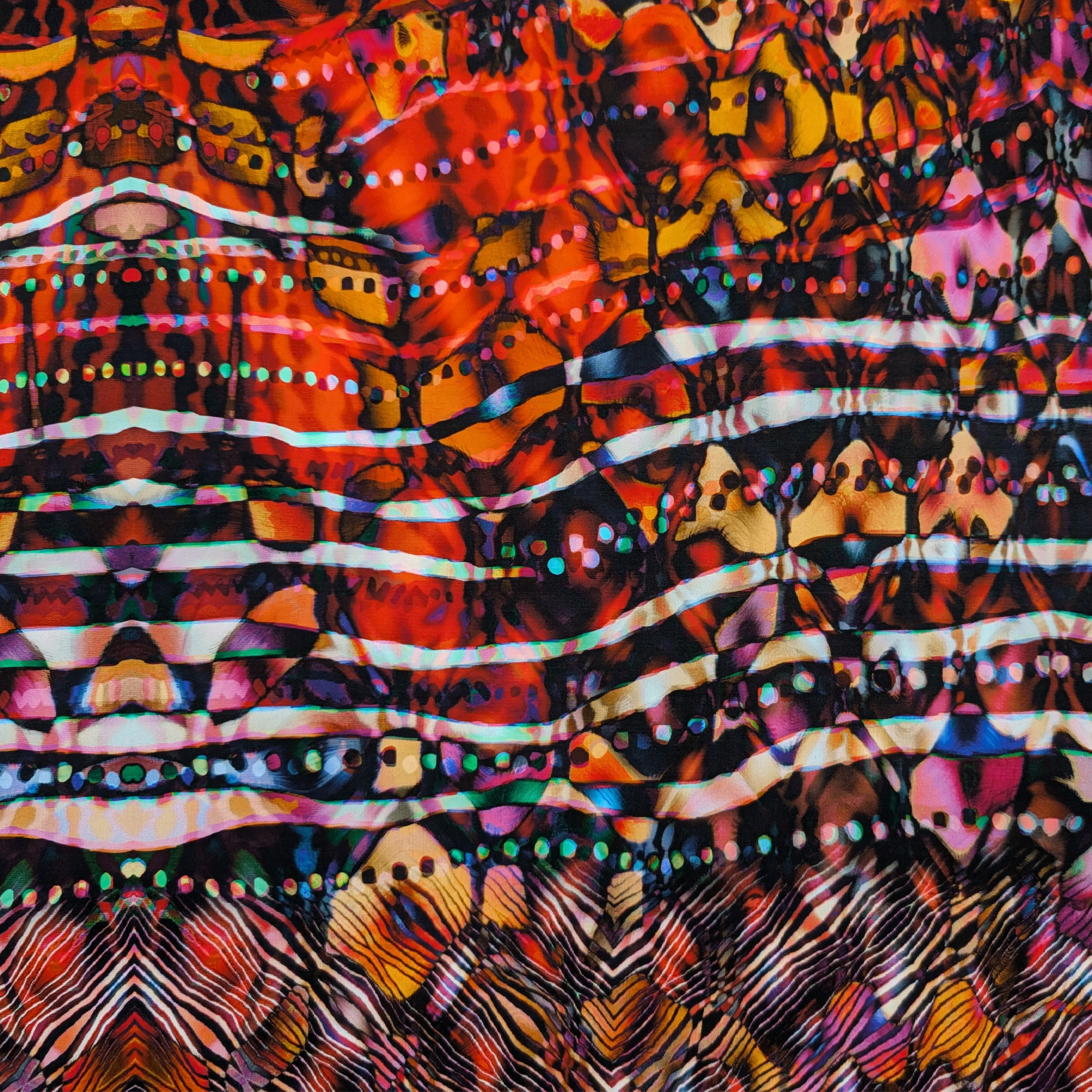 Multicoloured Abstract Fantasy Cotton Jersey Image