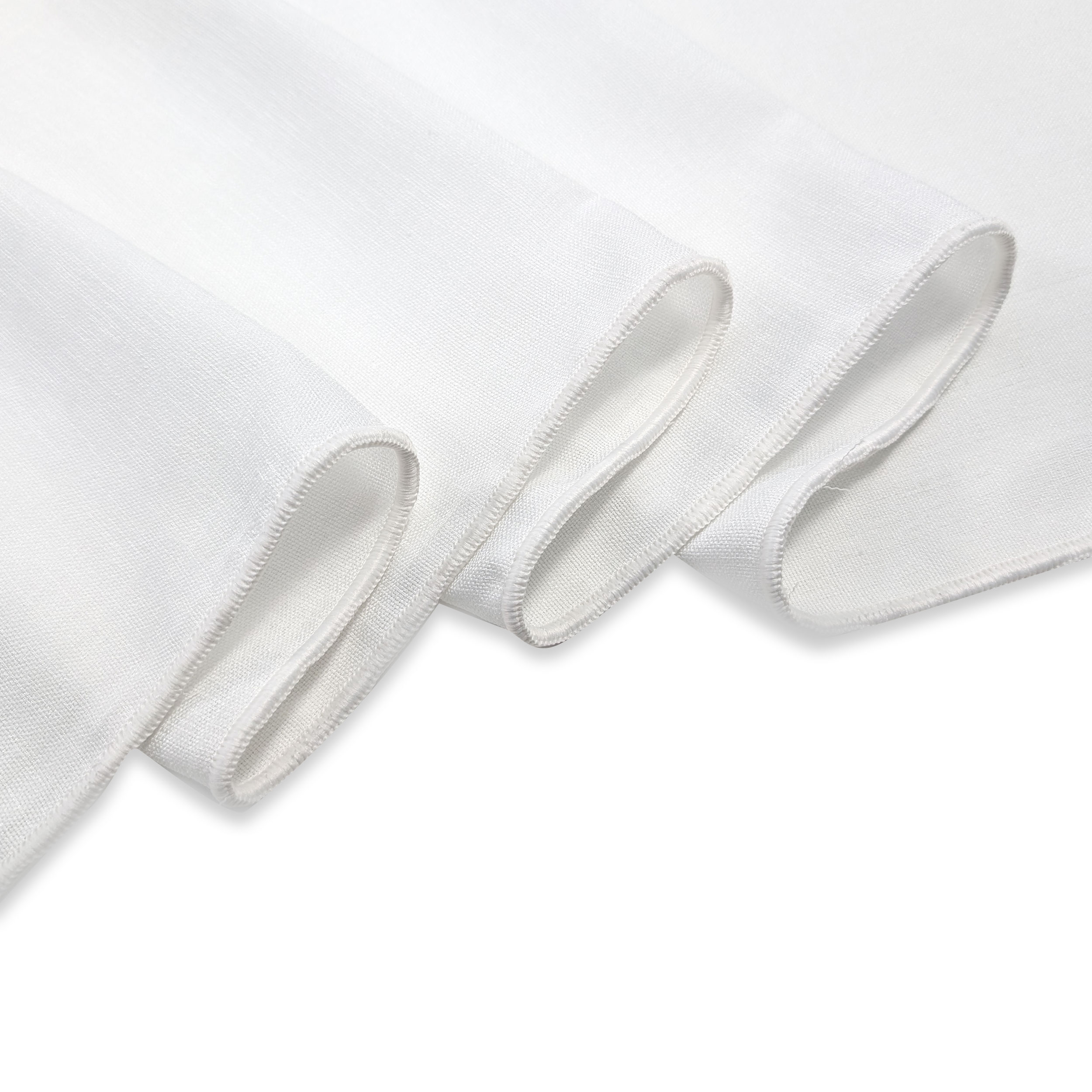Faux Linen Curtain Fabric White Image
