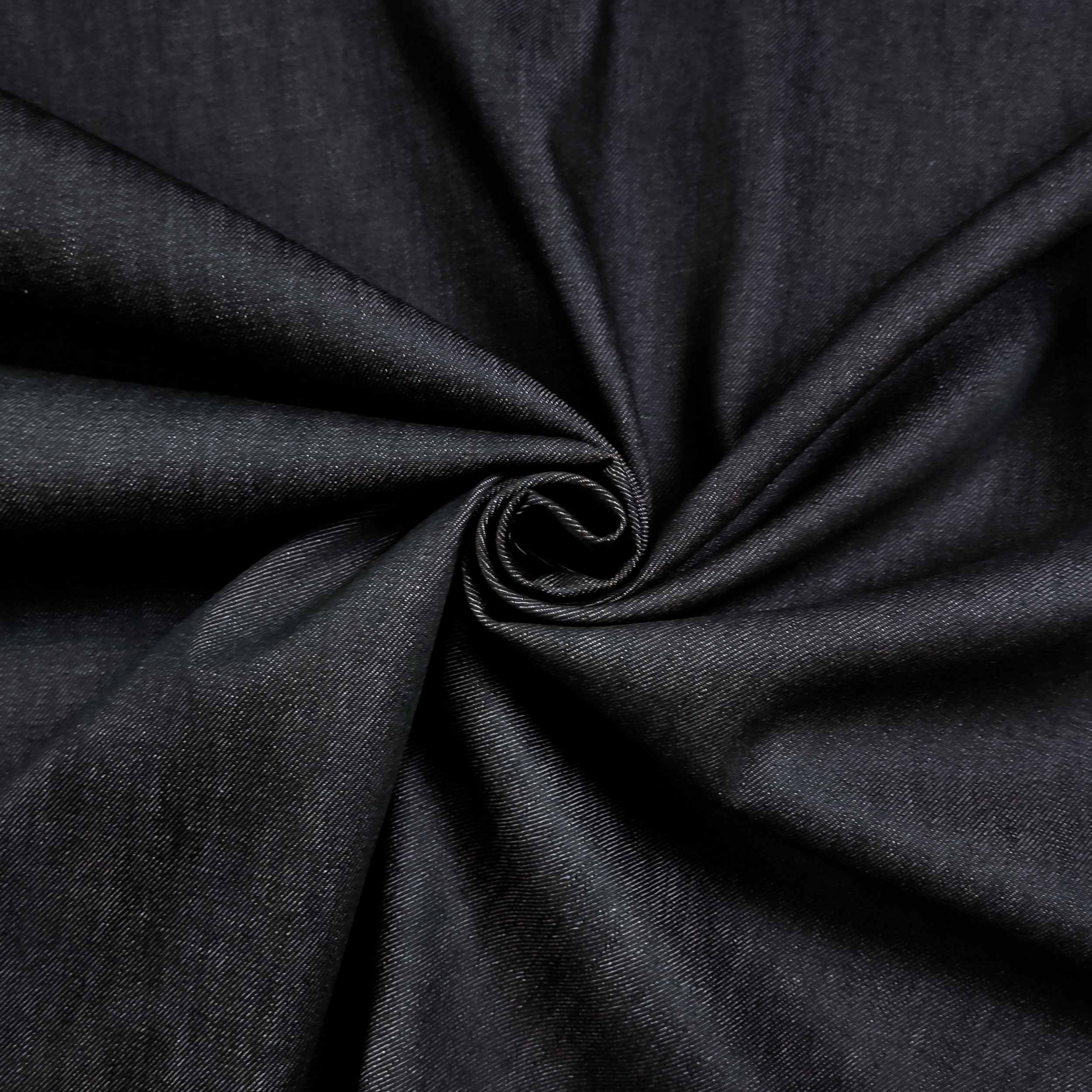 Tejido vaquero de algodón azul oscuro