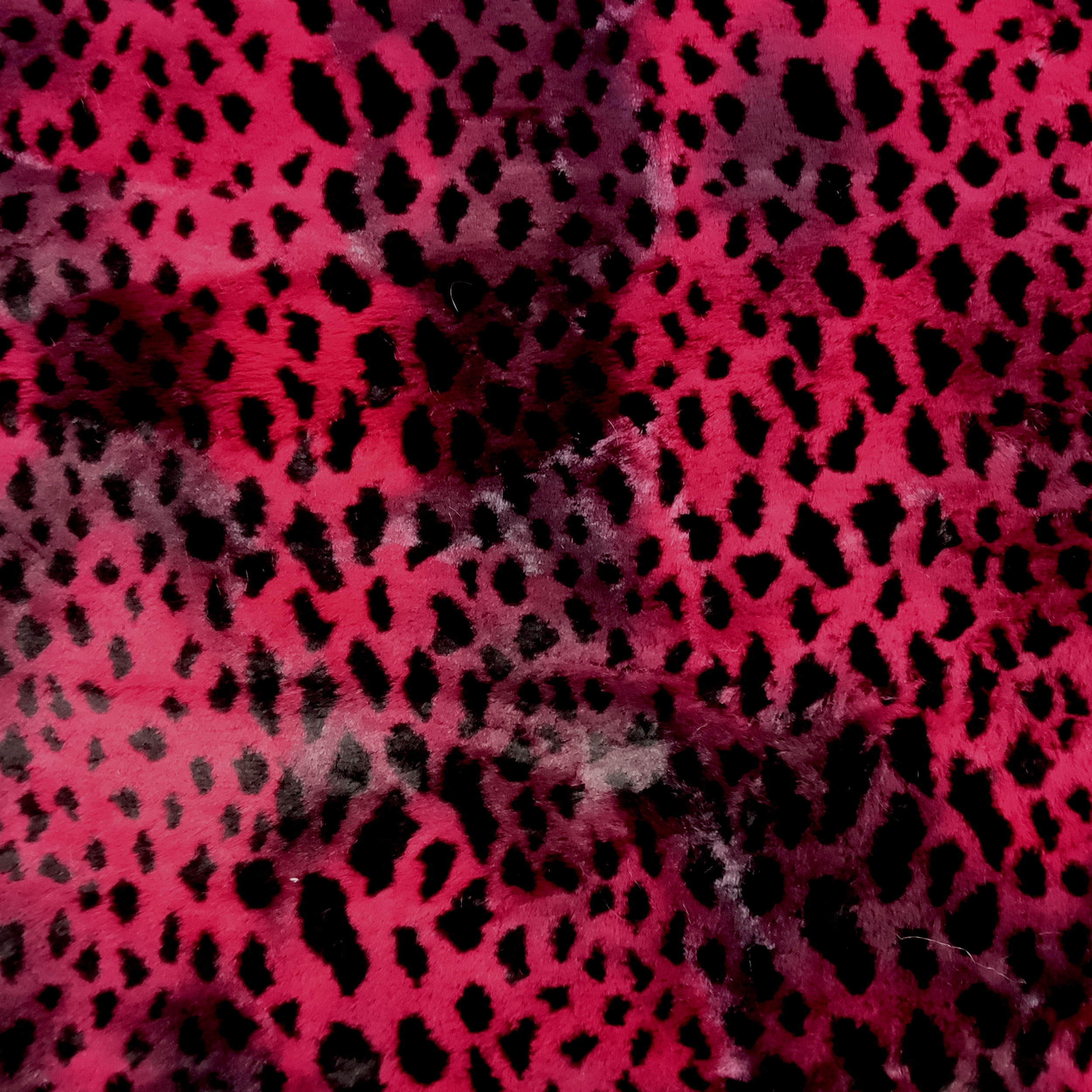 Bordeaux Leopard Patterned Synthetic Fur
