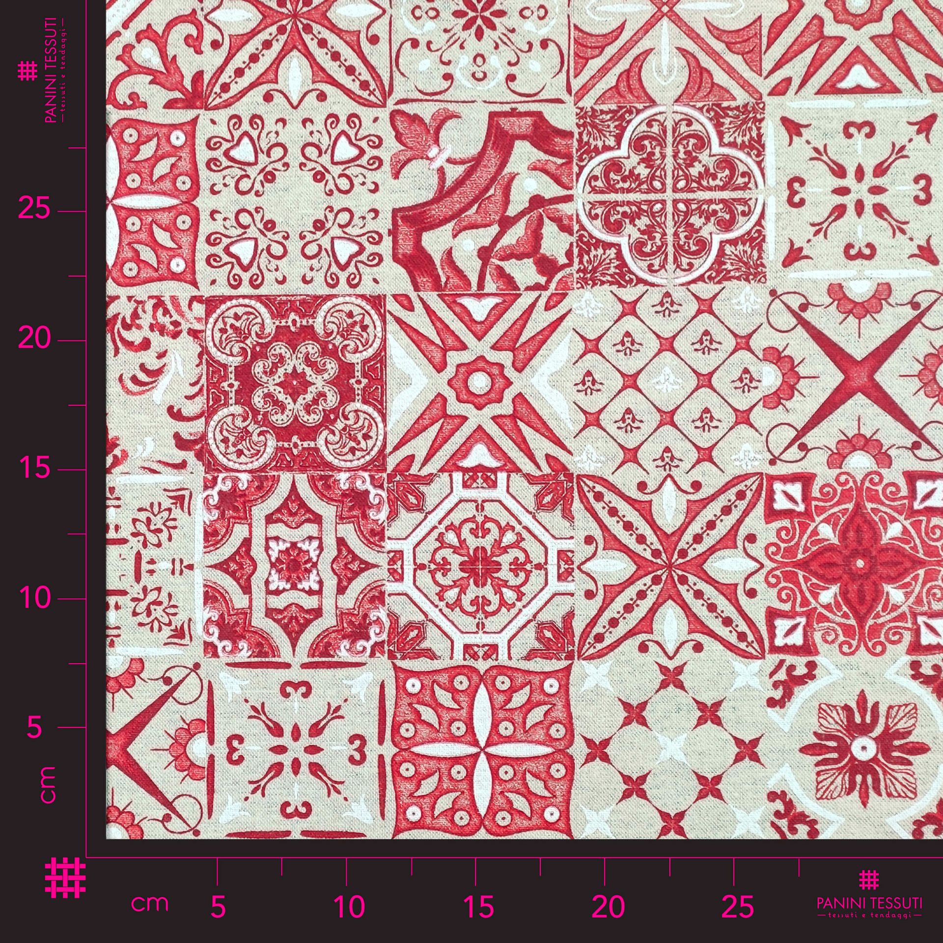 Mantel de Resina Recortable Damasco Fantasía Rojo 100x140 cm Image