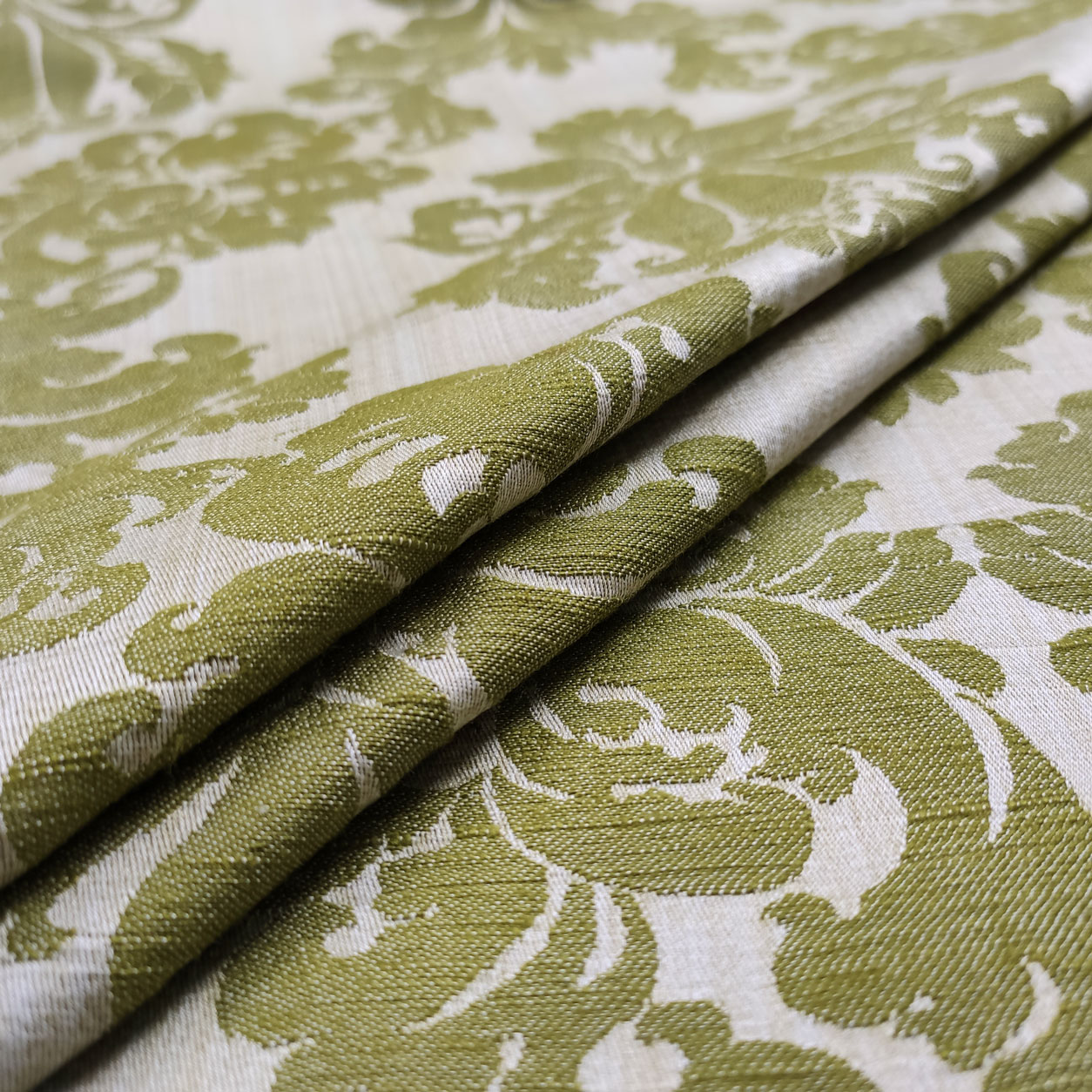 Jacquard Tessuto Tappezzeria Verde Tessuto Per Arredi, Jacquard