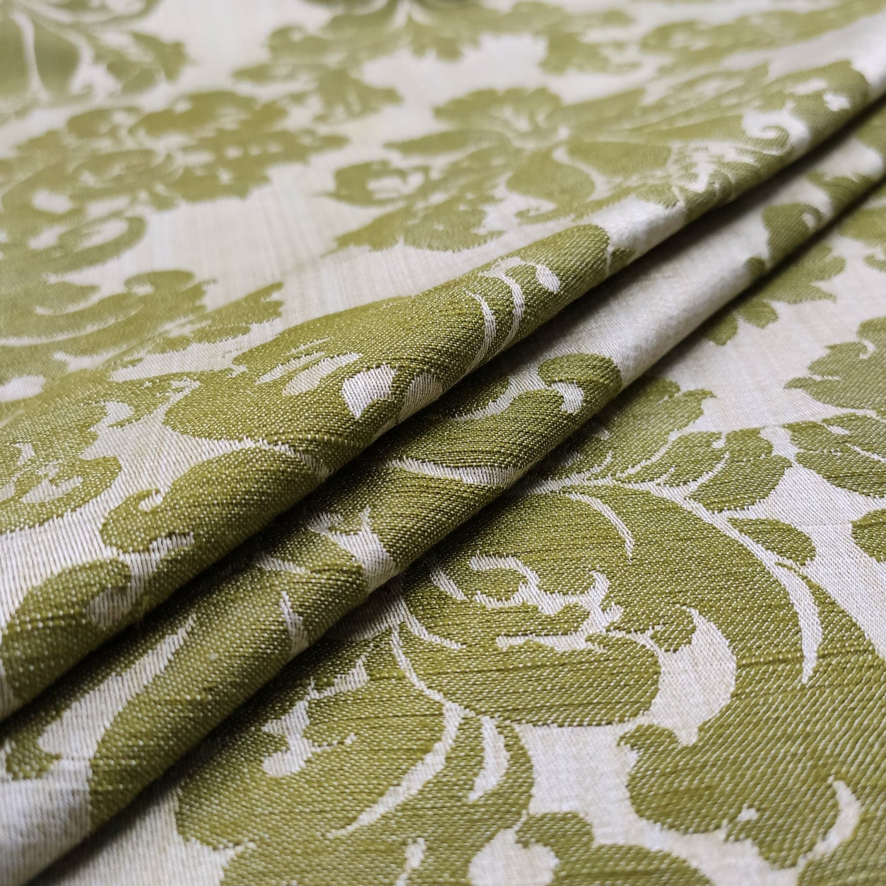 Jacquard Tessuto Tappezzeria Verde Tessuto Per Arredi, Jacquard