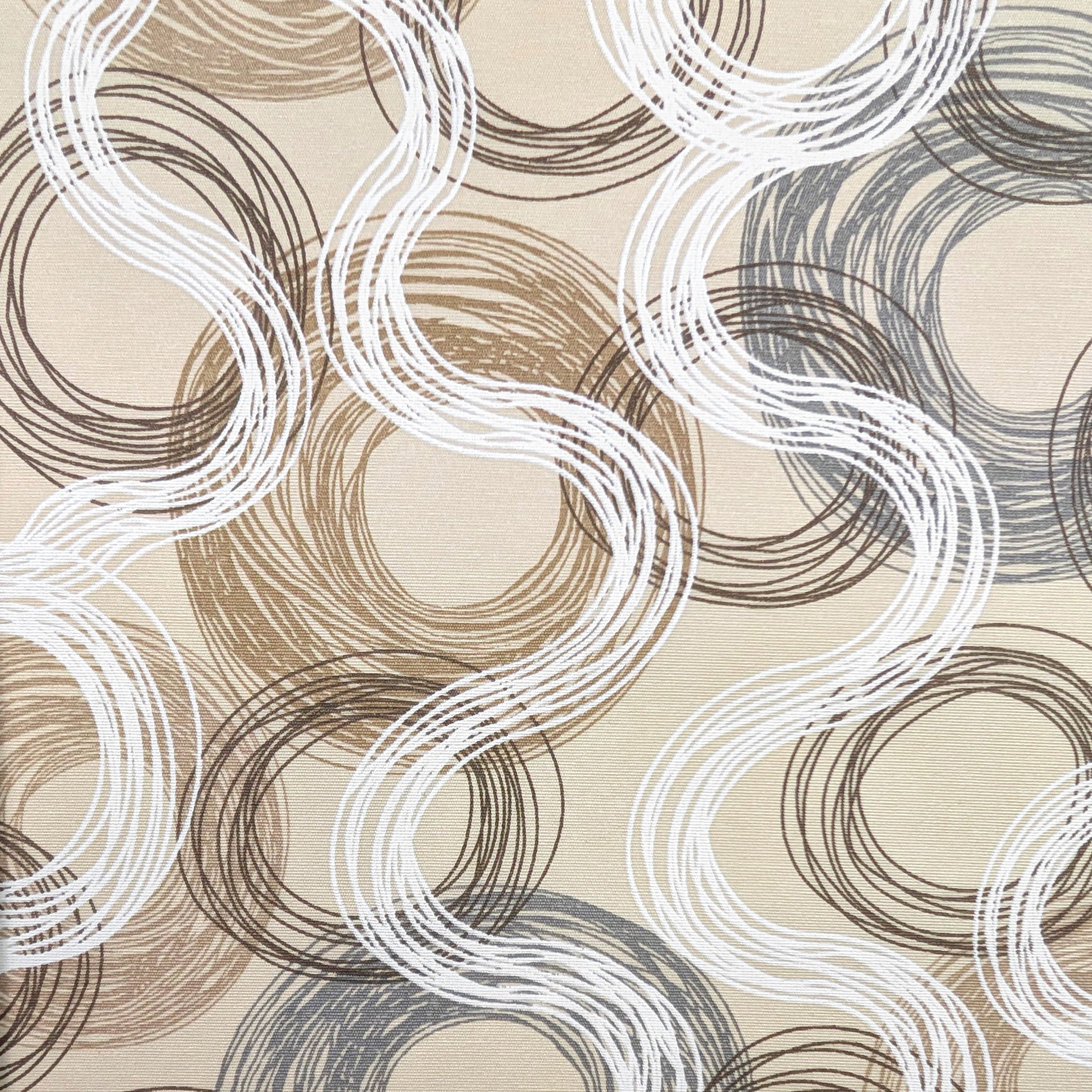 Fabric for Resin Tablecloth Abstract Circles Beige Image