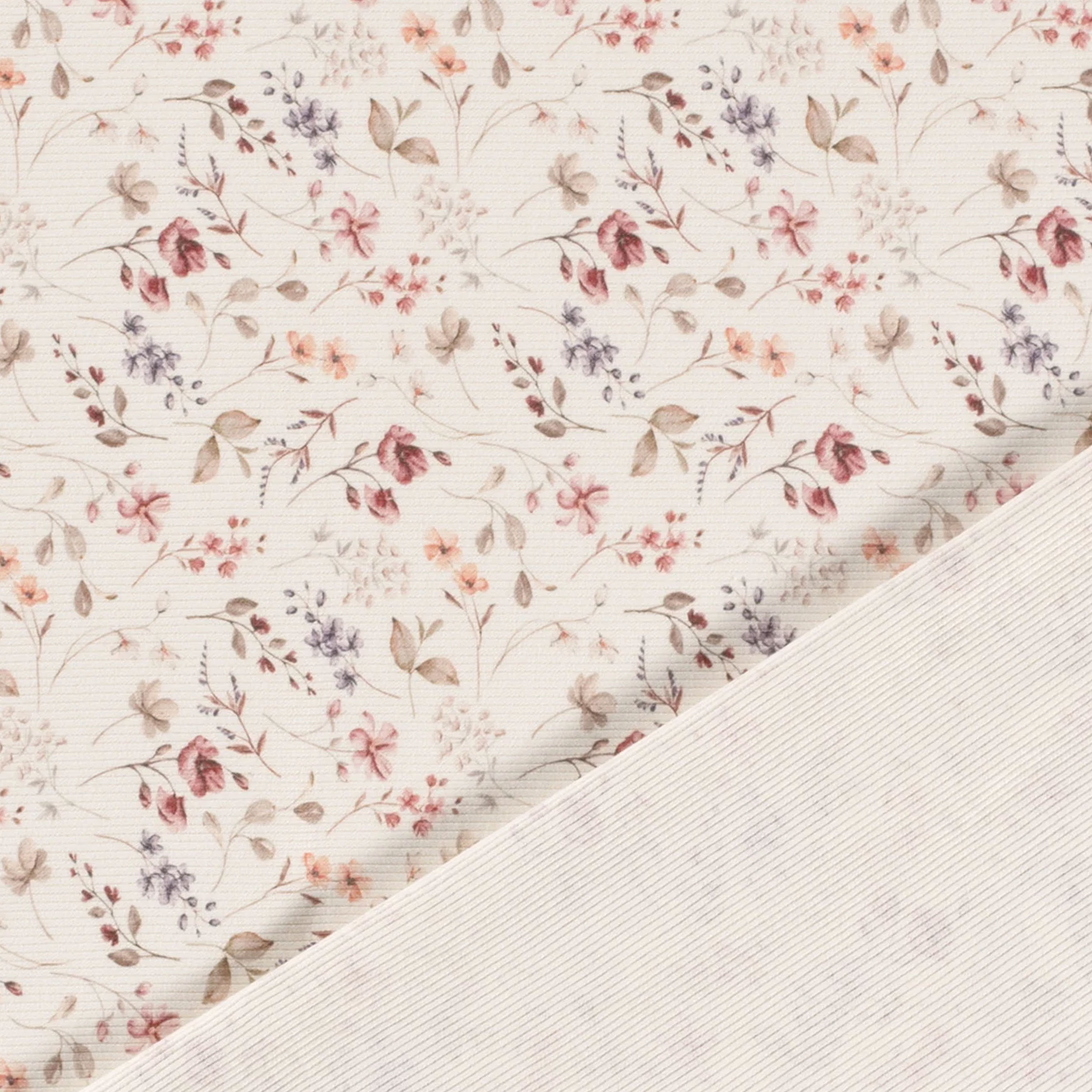 Floral Ribbed Jersey Powder Pink Image