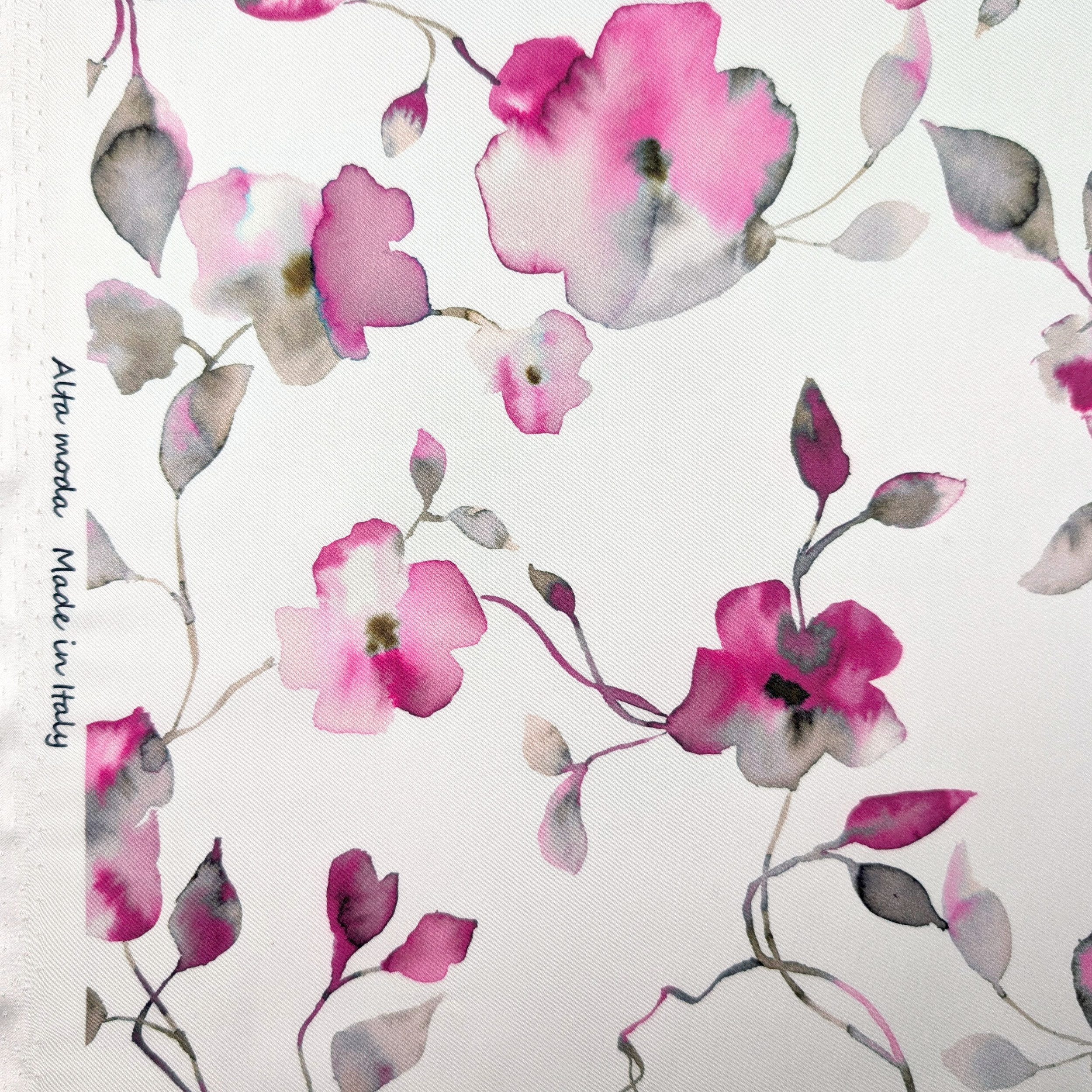 Ensemble de satin haut Mode Aquarelle Fleurs Fuxia Image