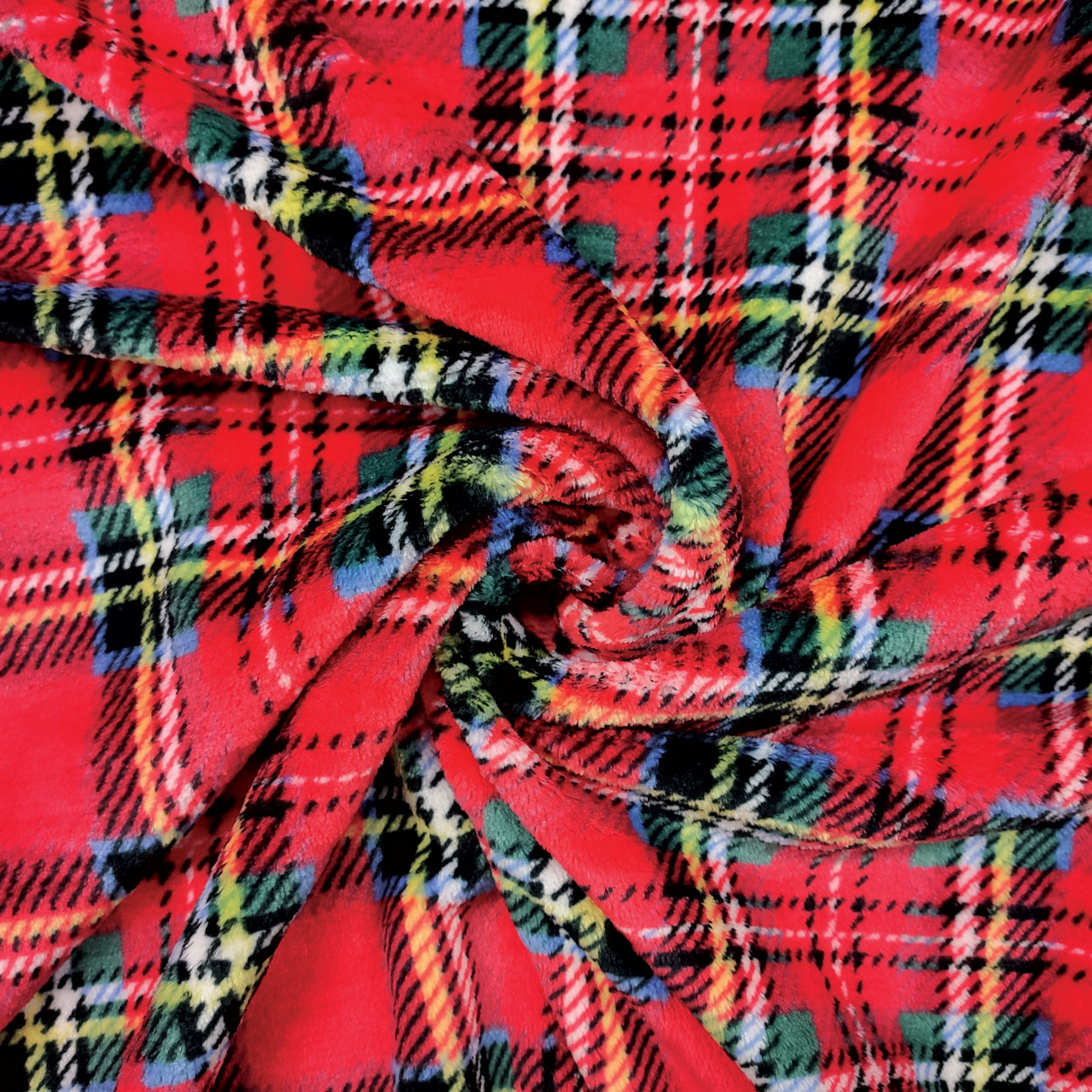 Vellón escocés de cachemira rojo y azul