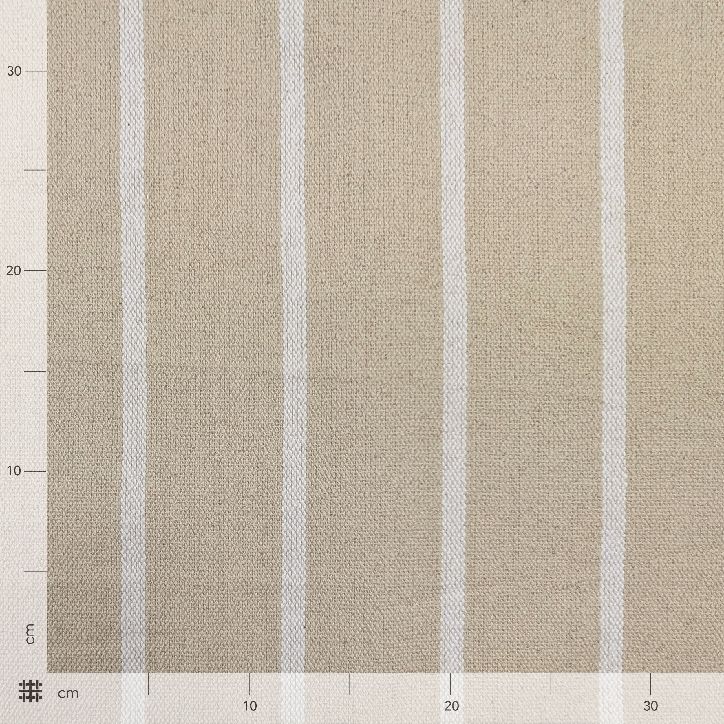 Natural Linen Cotton White Stripes Furnishing Image