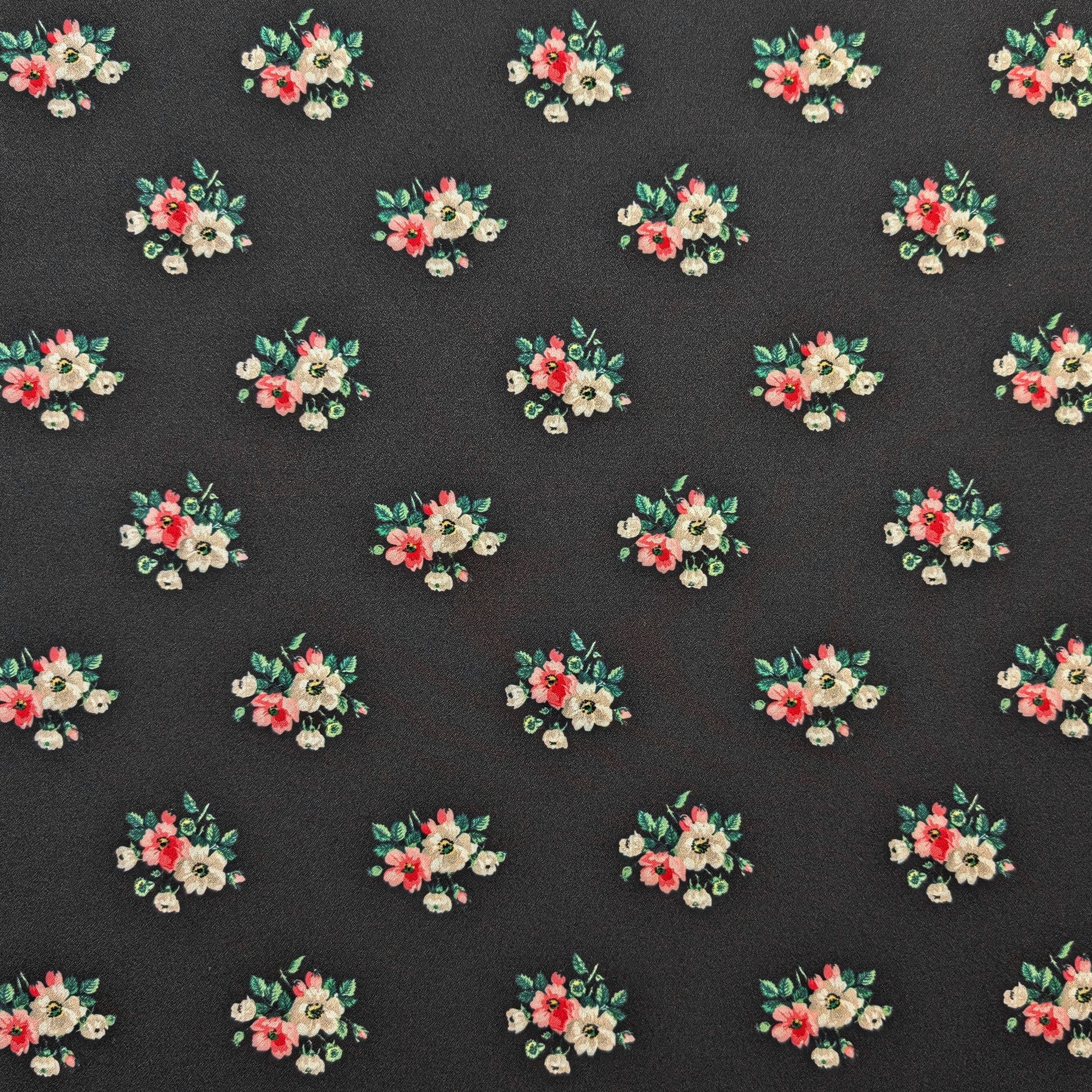 Elasticised Crêpe Fashion Flowers Background Black Image