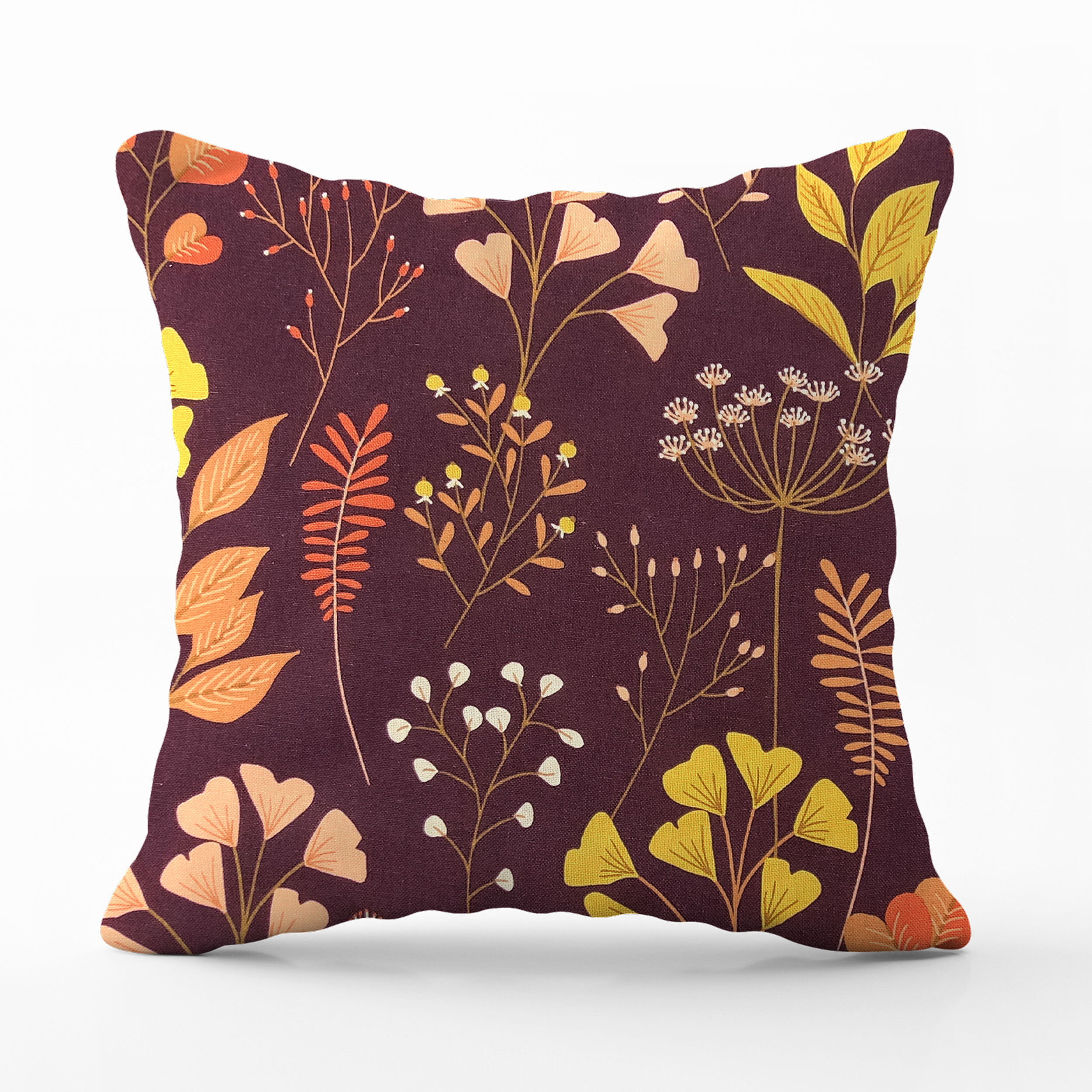 Coussin Taie d'oreiller Feuillage Coloré Fond Vinaccia