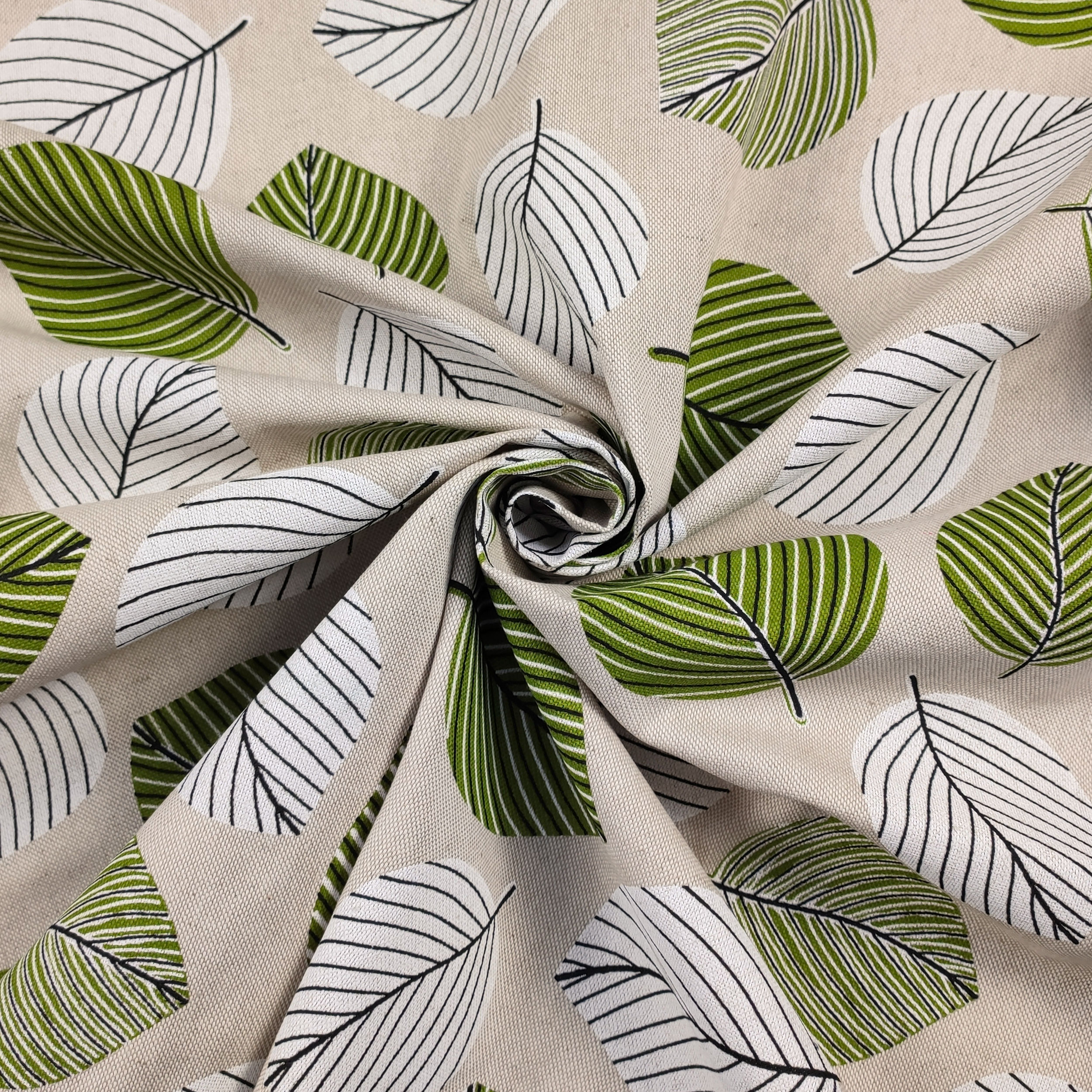 Panama Green and White Leaves Image