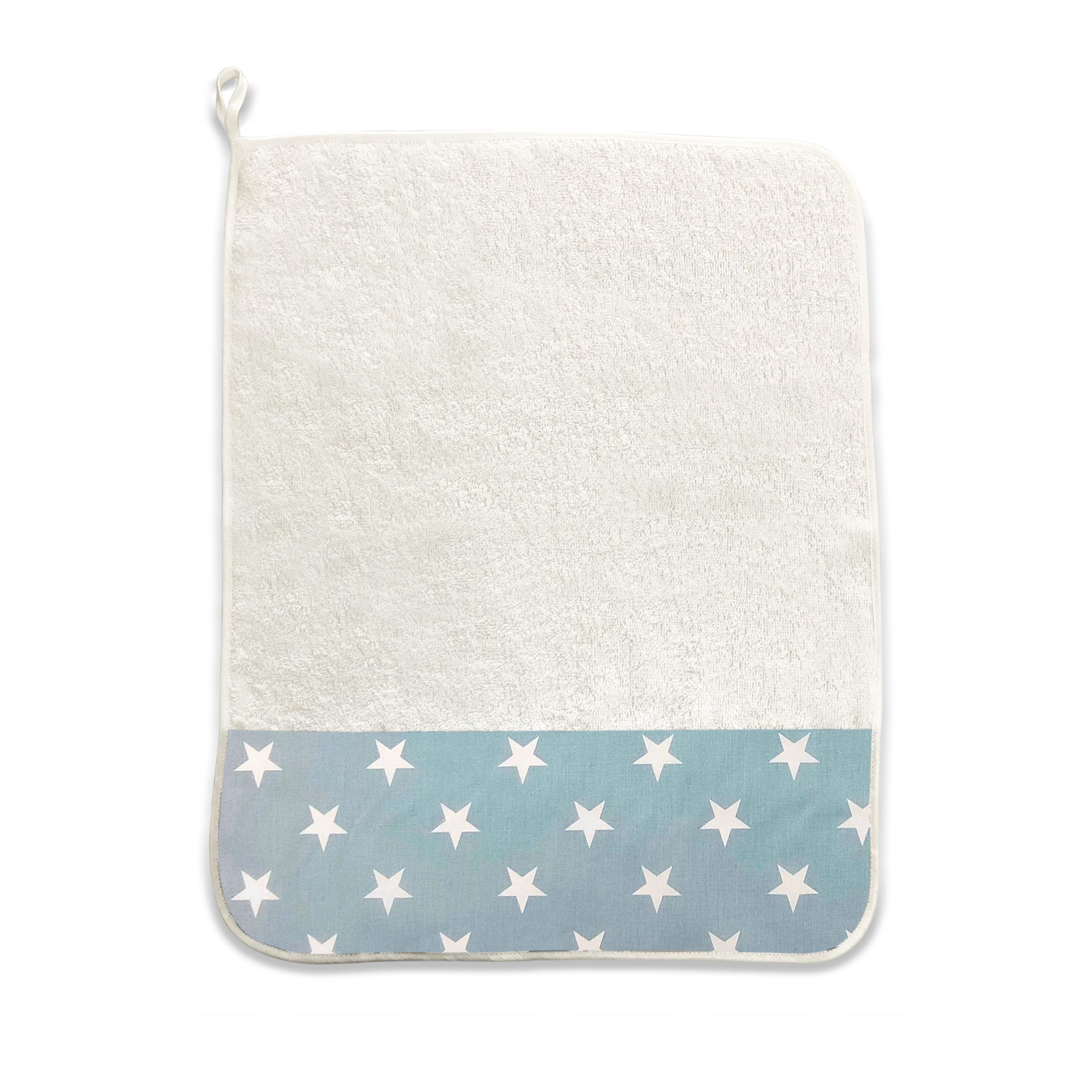 Serviette de bain Étoiles blanches sur fond bleu