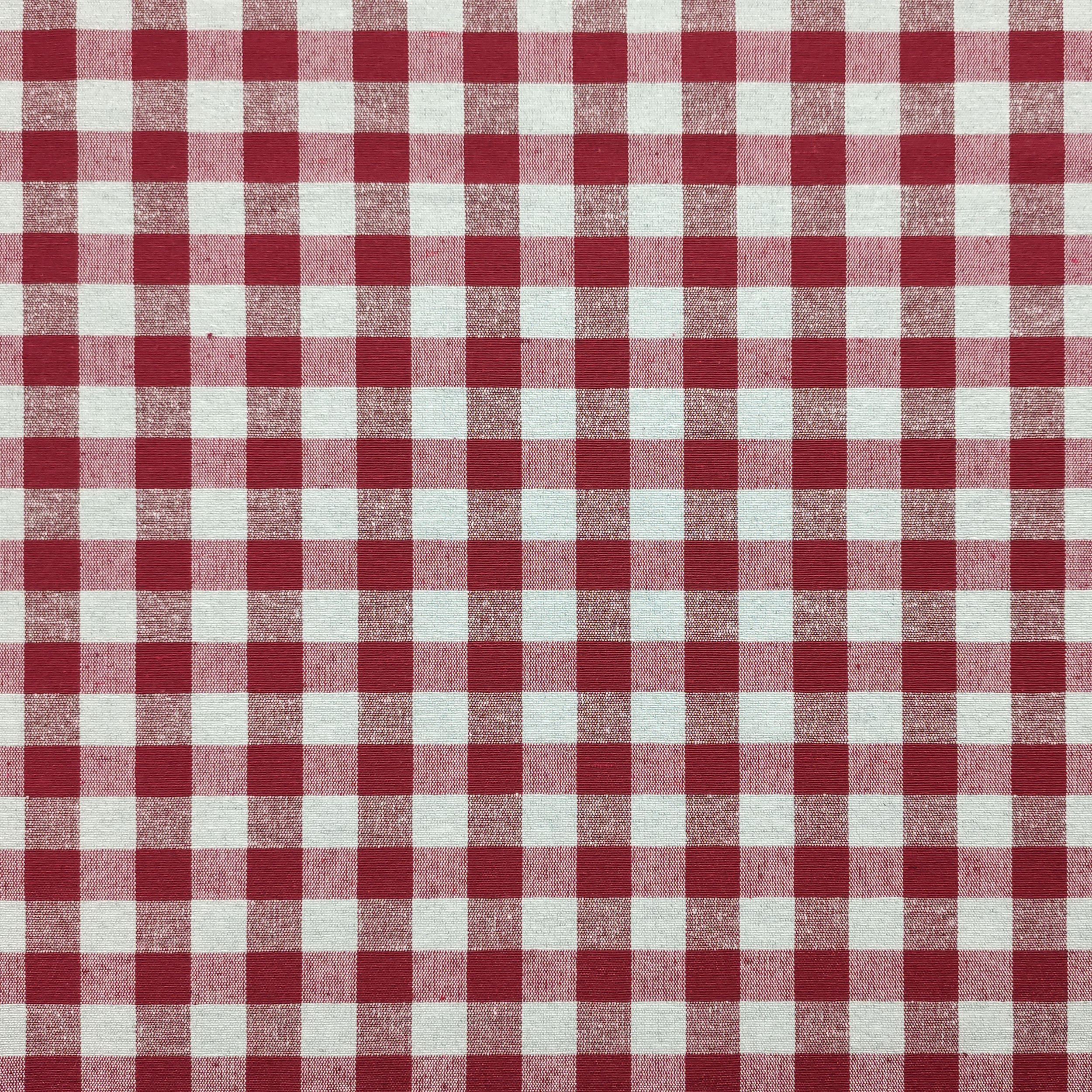 Tissu teint en fil pour nappe carrée Bordeaux Grey
