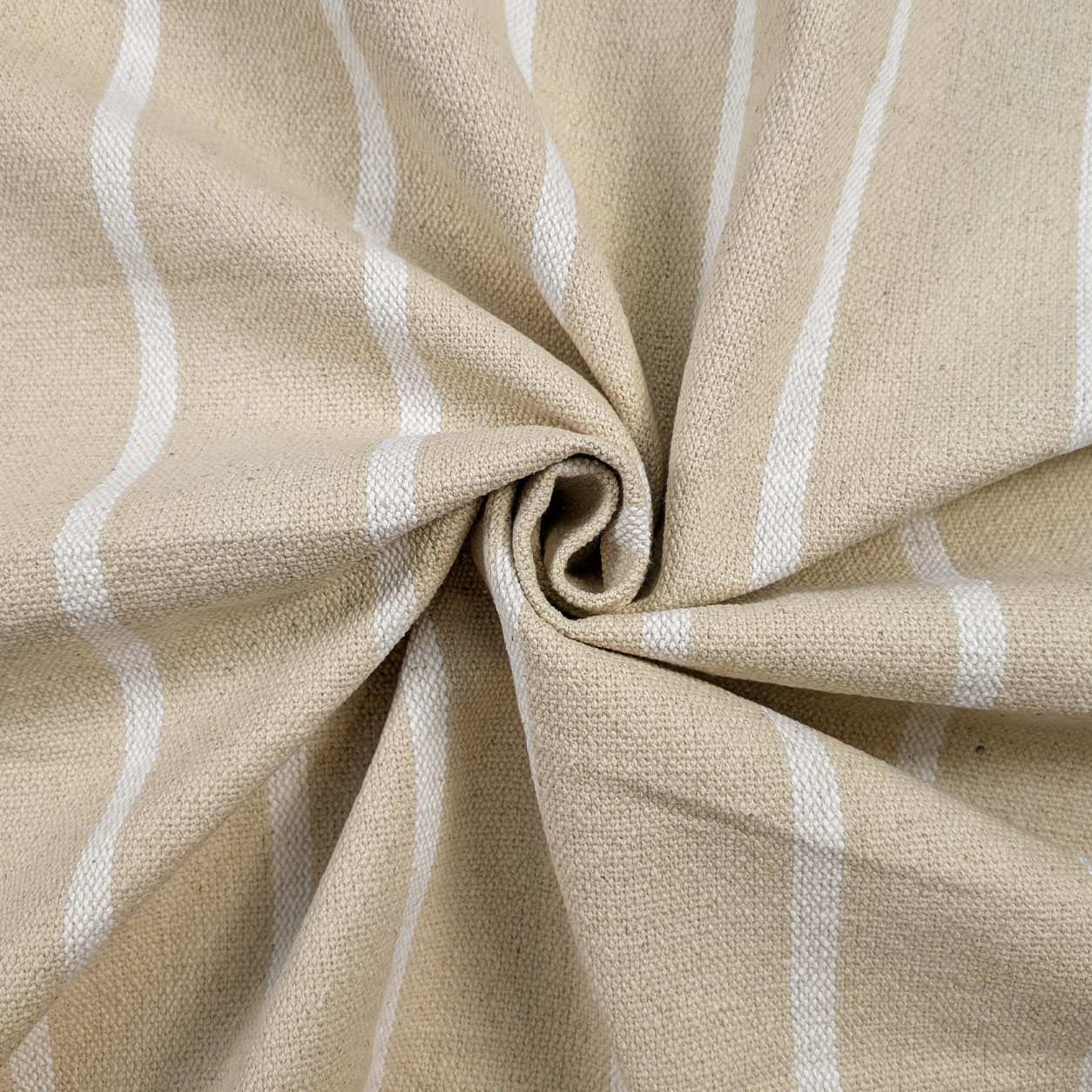 Natural Linen Cotton White Stripes Furnishing Image