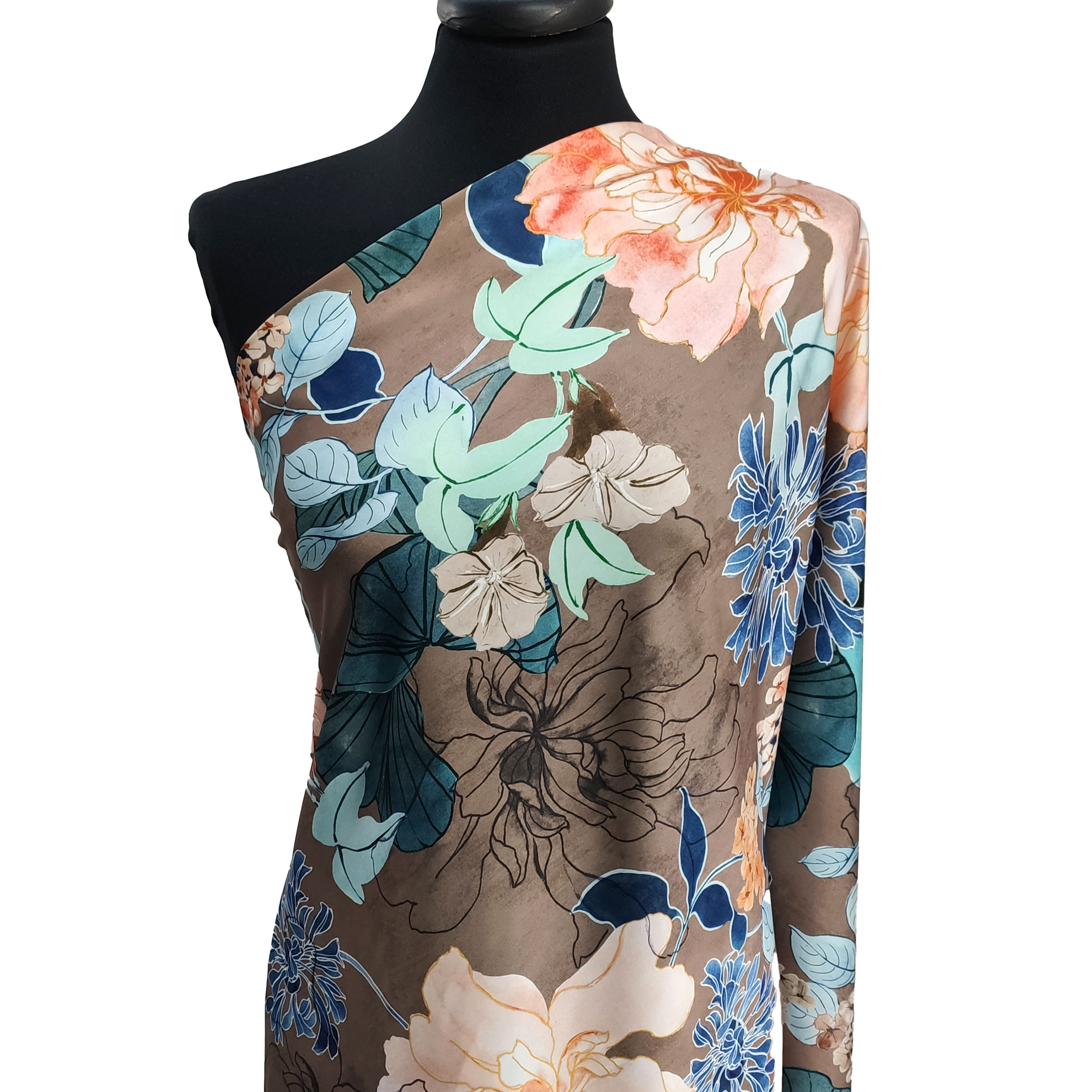 High Fashion Flowers Brown Background