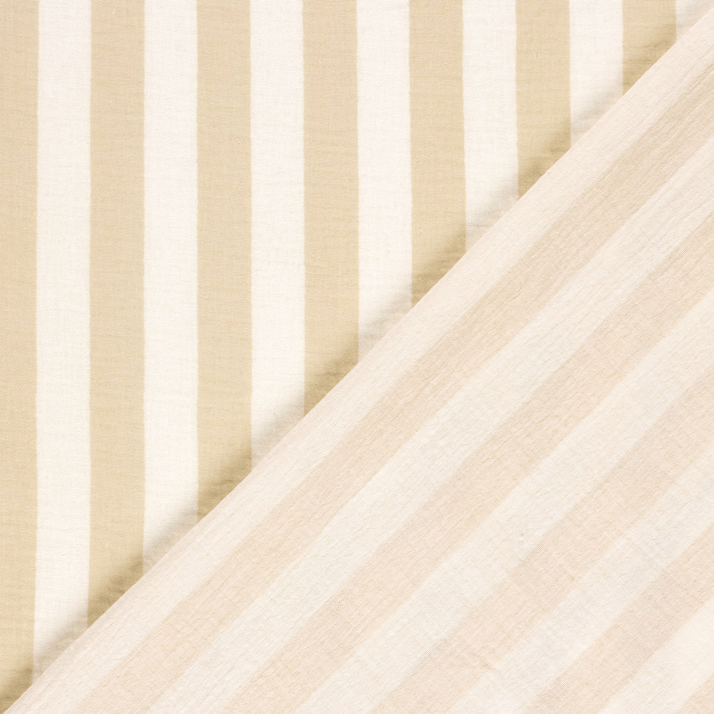 Cotton Muslin Vertical Stripes Beige Image