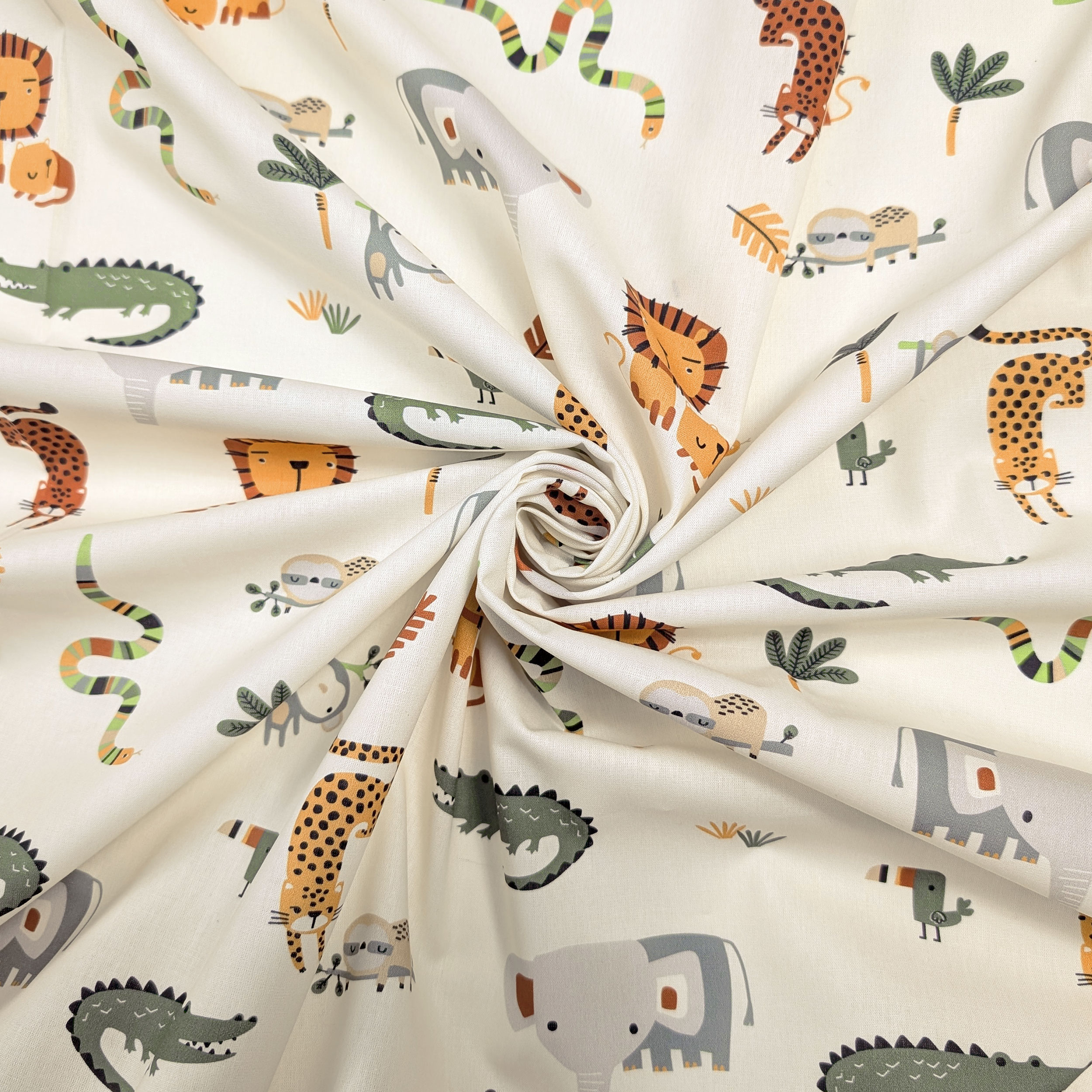 Cotton Poplin Savannah Animals Image