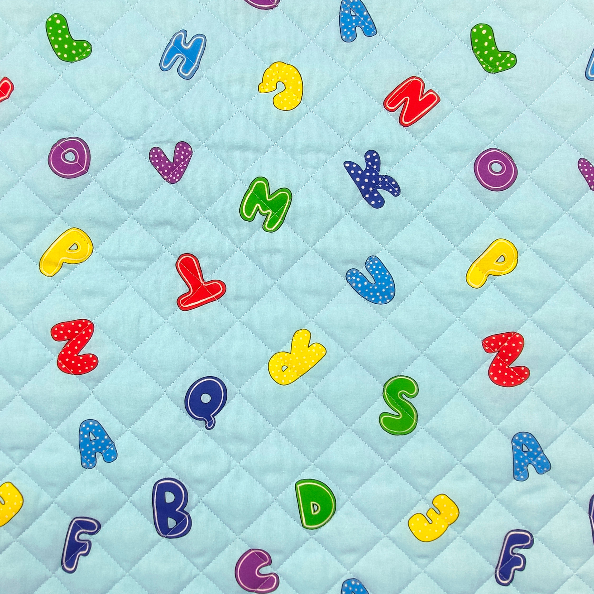 Alphabet Sac de couchage Fond bleu clair