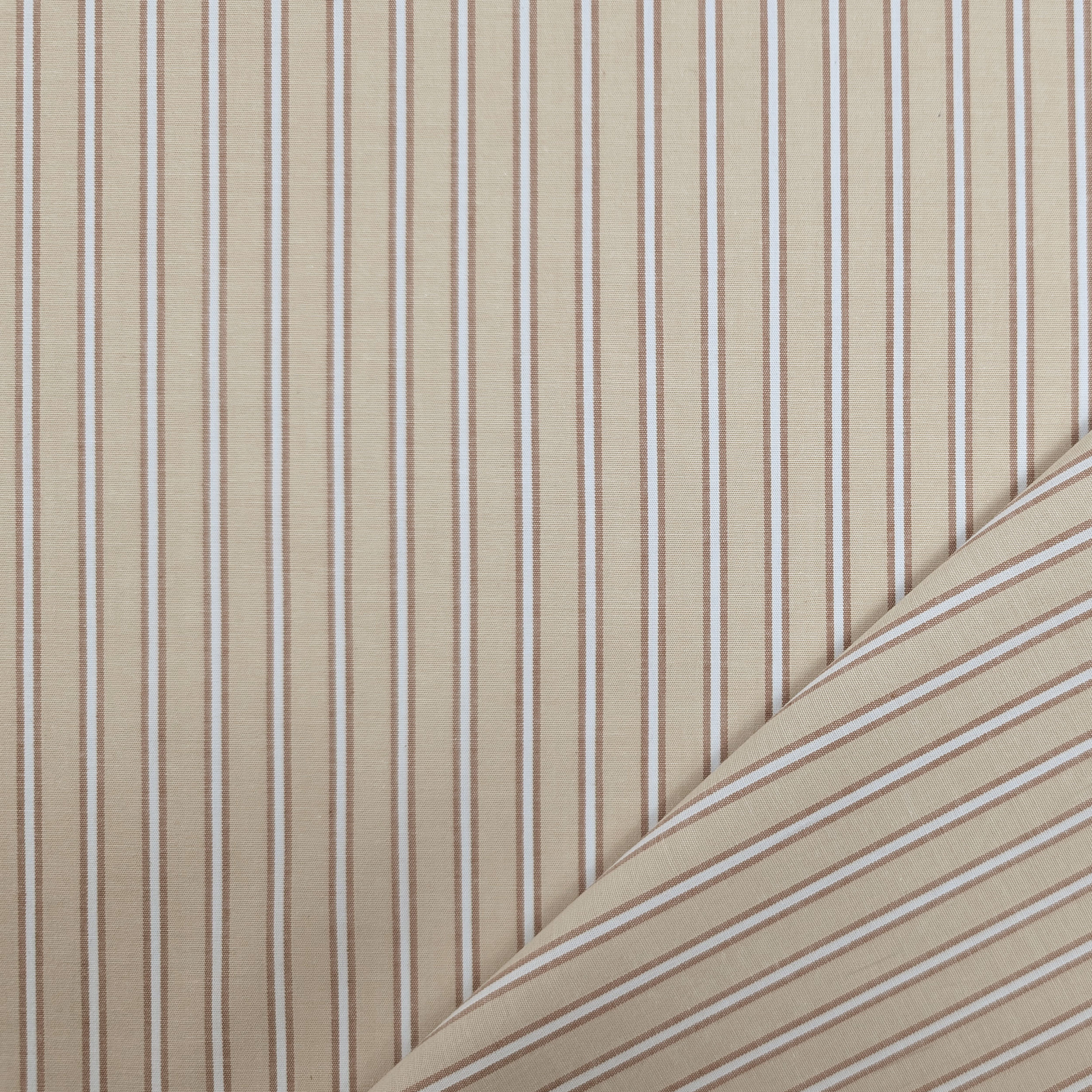 Beige Stretch Cotton for Shirts with Stripes Image