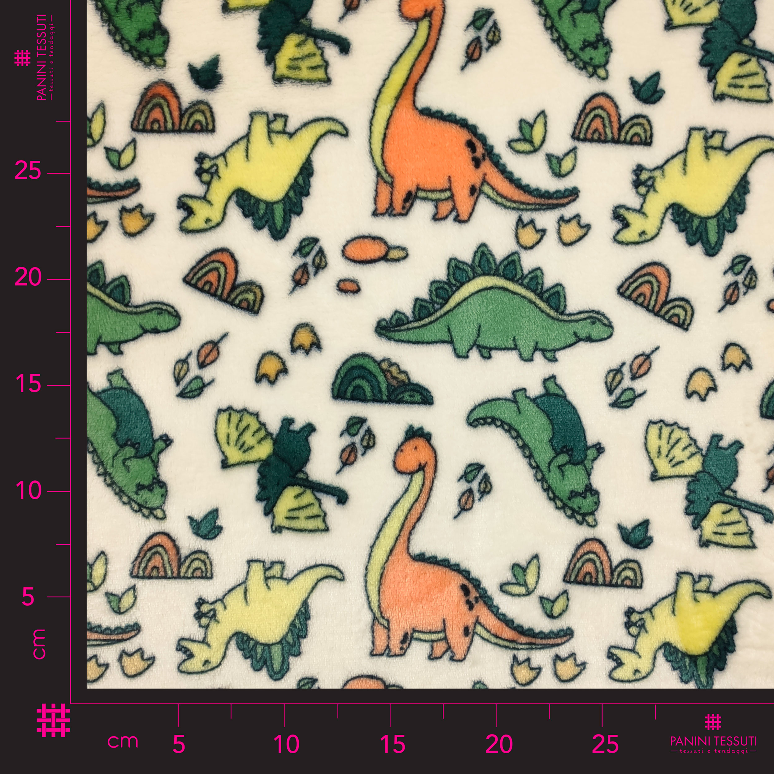 Pila Mano Cachemira Dinosaurios Crema Fondo