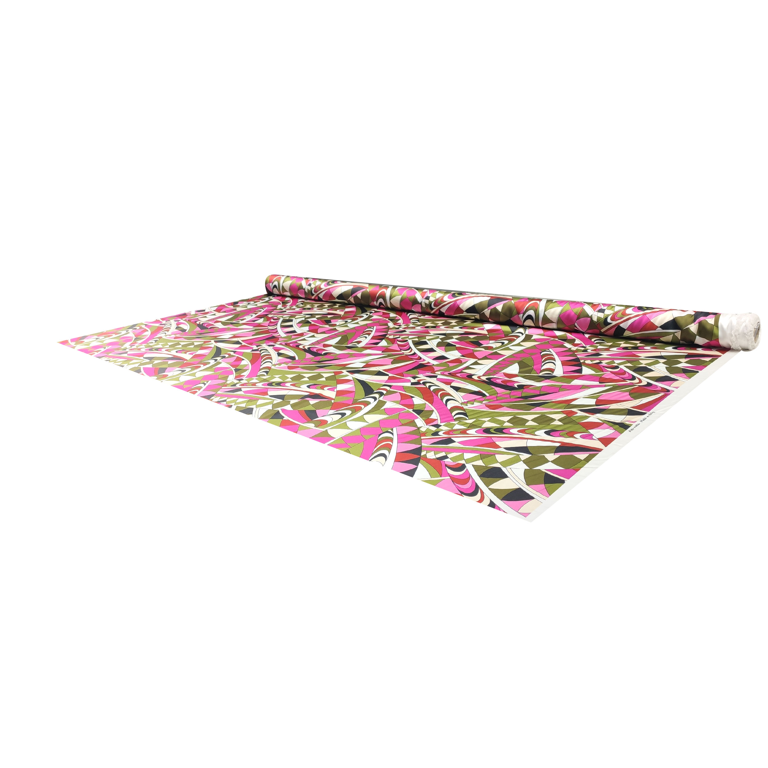 Conjunto Satén Elástico Moda Fantasía Abstracta Fuxia