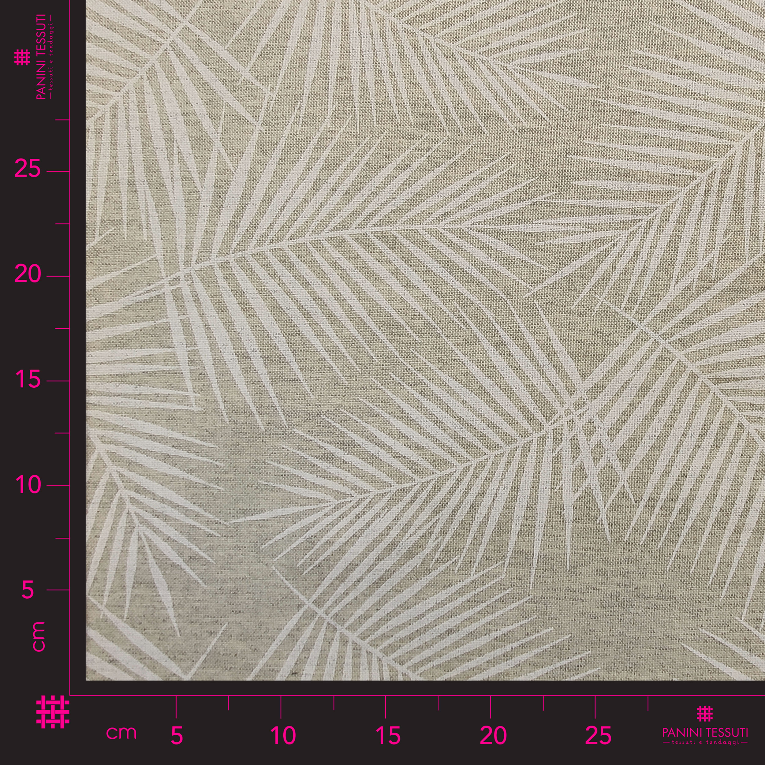 Cut-out Fabric Resin Tablecloth with White Leaves 180x140 cm Image
