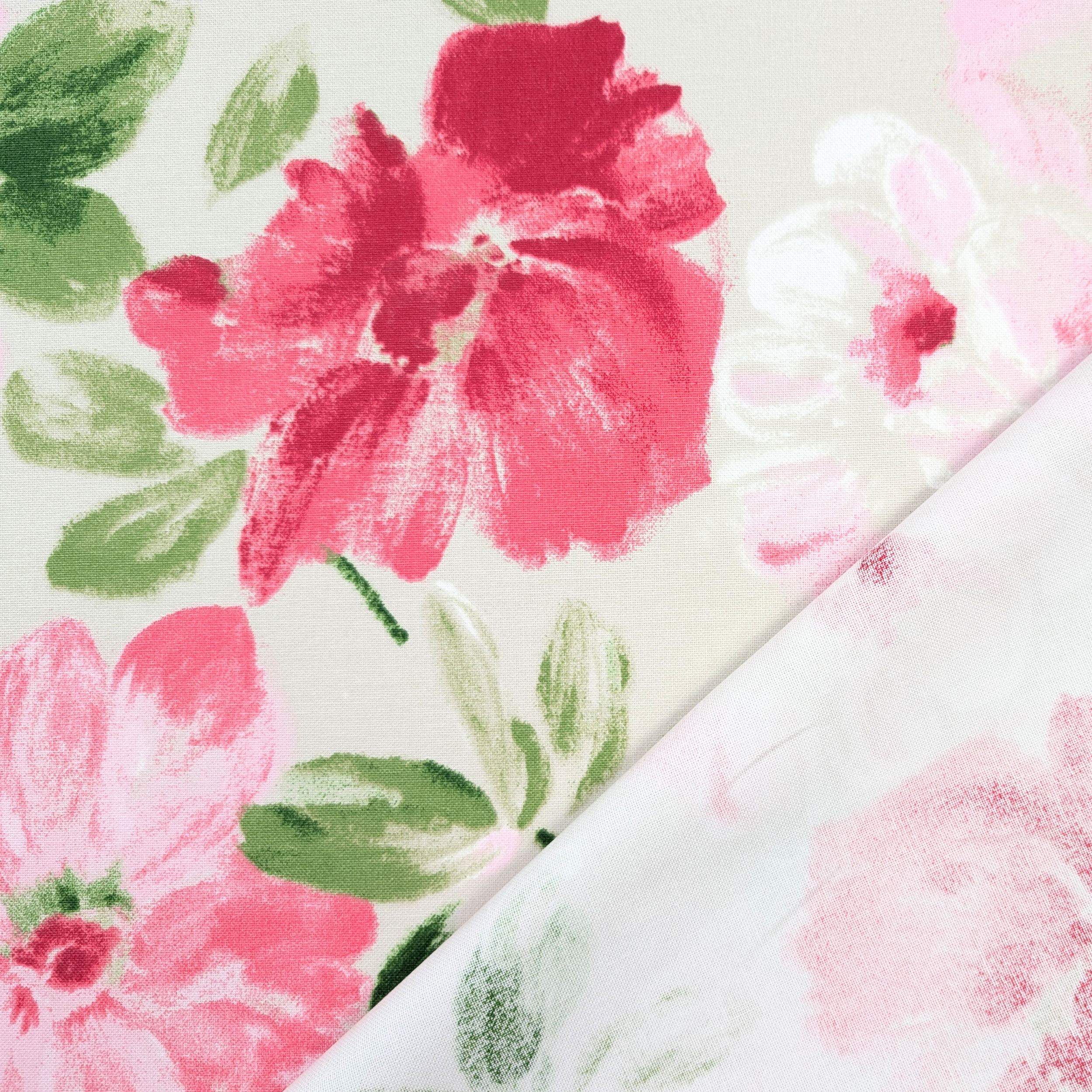Panama Cotton Flowers Pink Tones Image