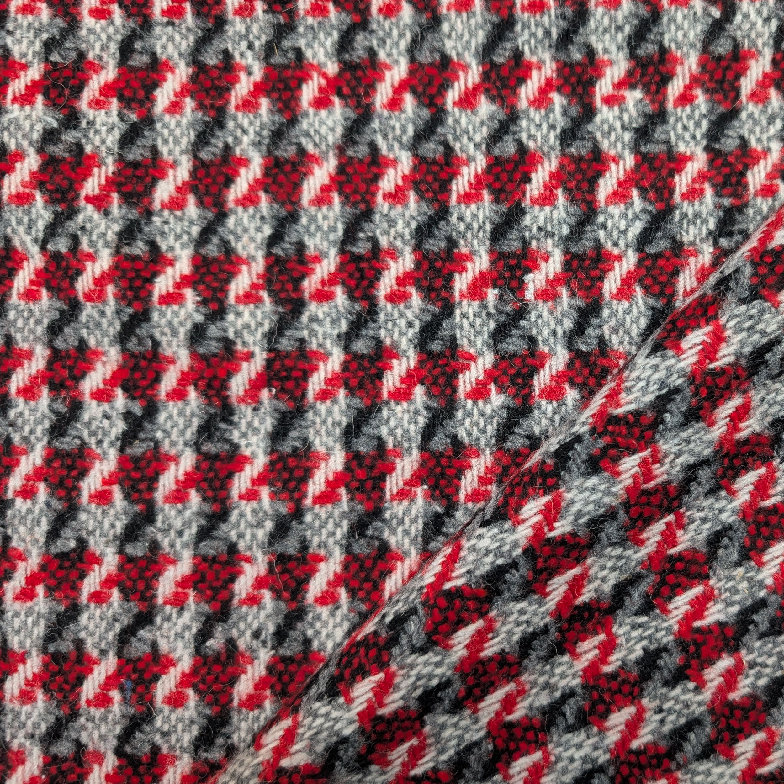 Wool Blend Abstract Stripes Red and Black Image