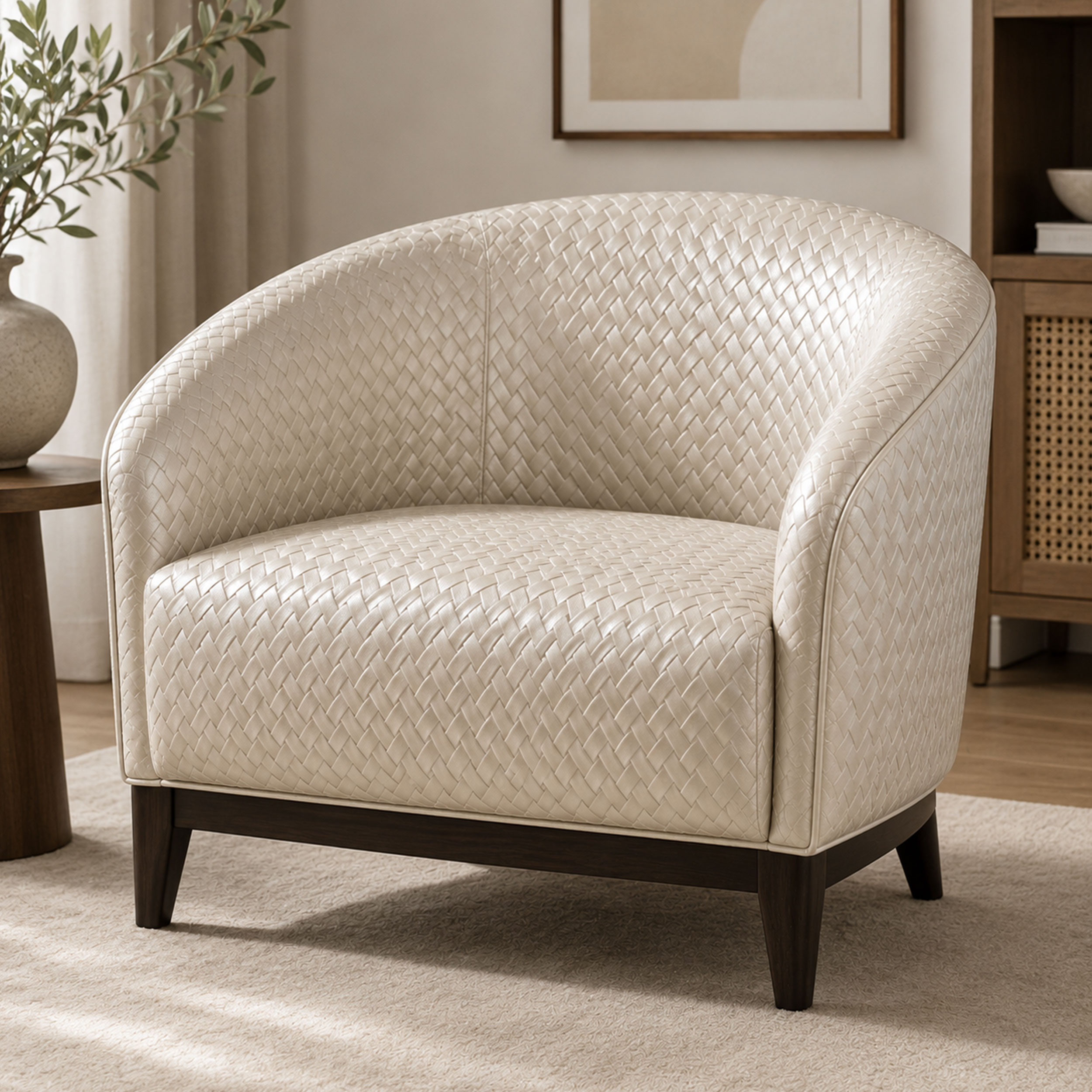 Upholstery Woven Faux Leather - Black Image