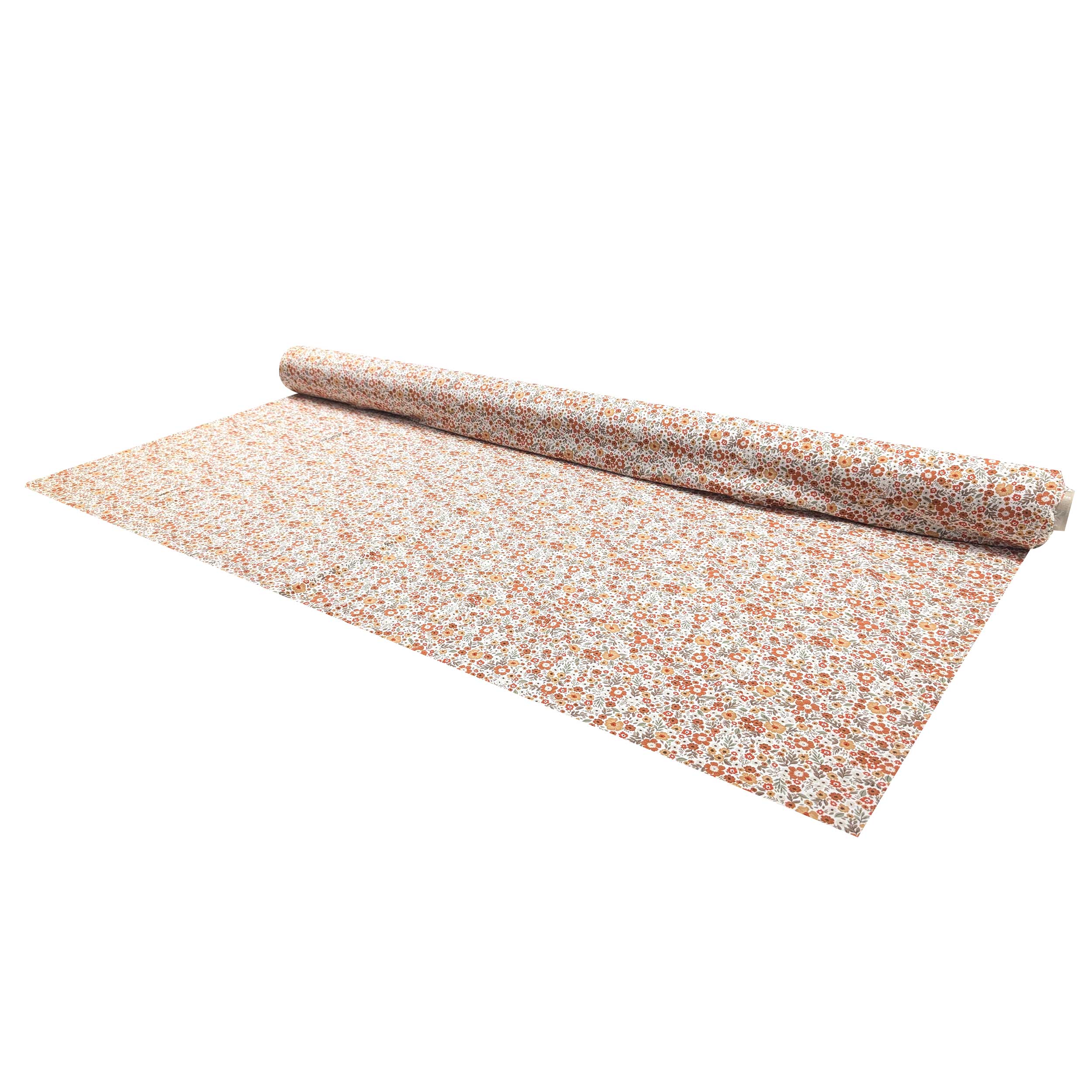 Jersey Cotton Orange Flowers Image