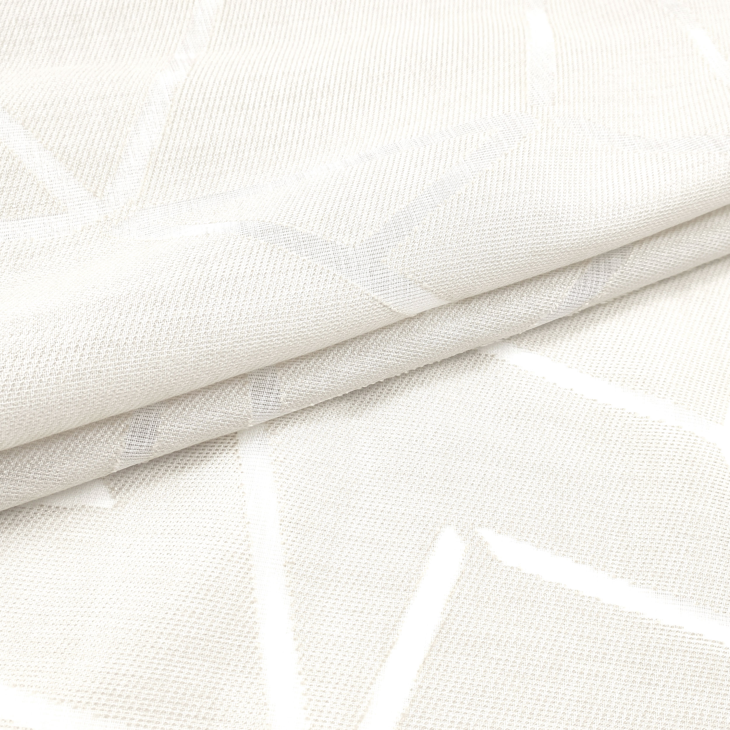 Tissu de rideau Devorè naturel lignes géométriques