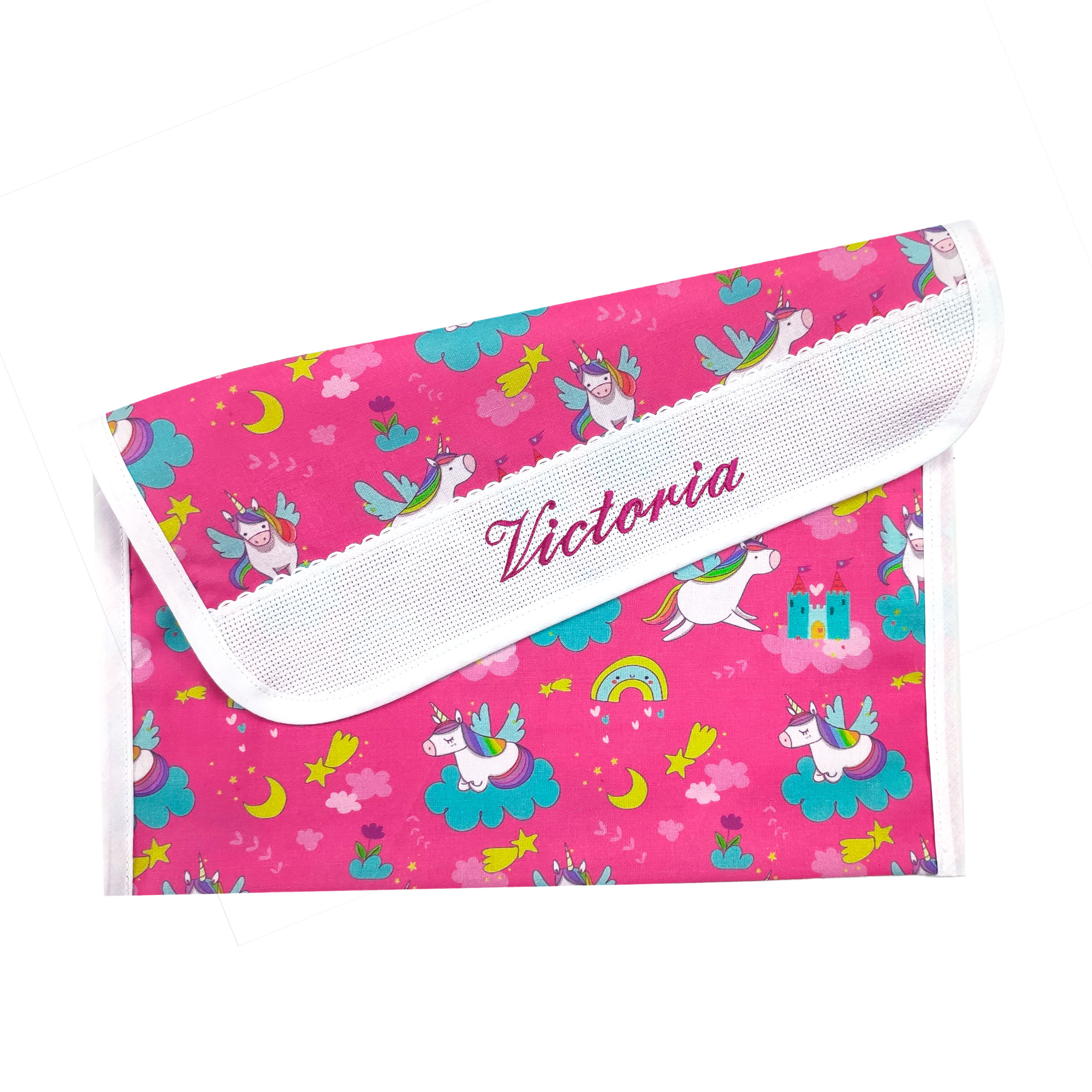 Porte-bavoirs Licornes et châteaux - Panini Fabrics