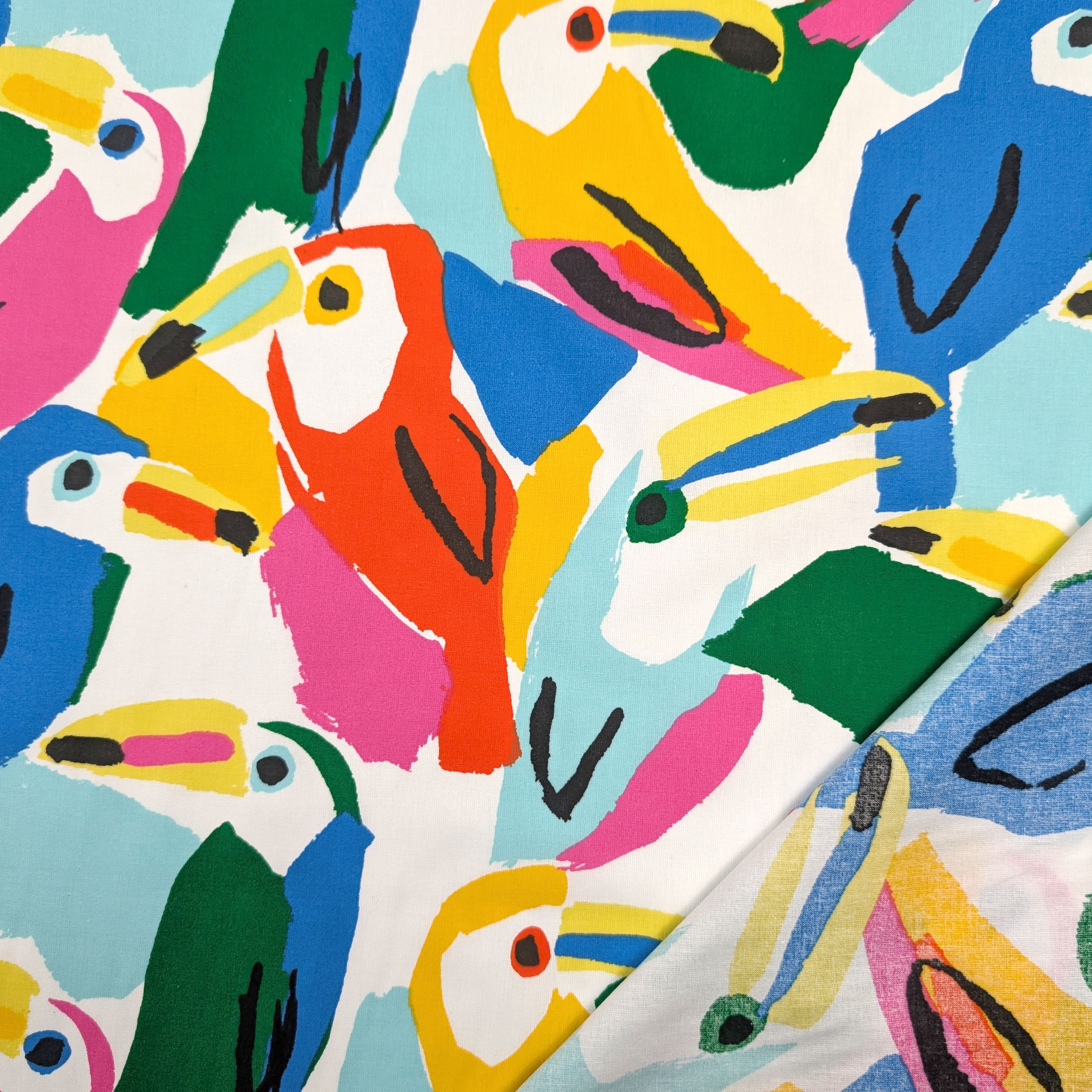 Cotton Toucans Multicolour Fantasy Image