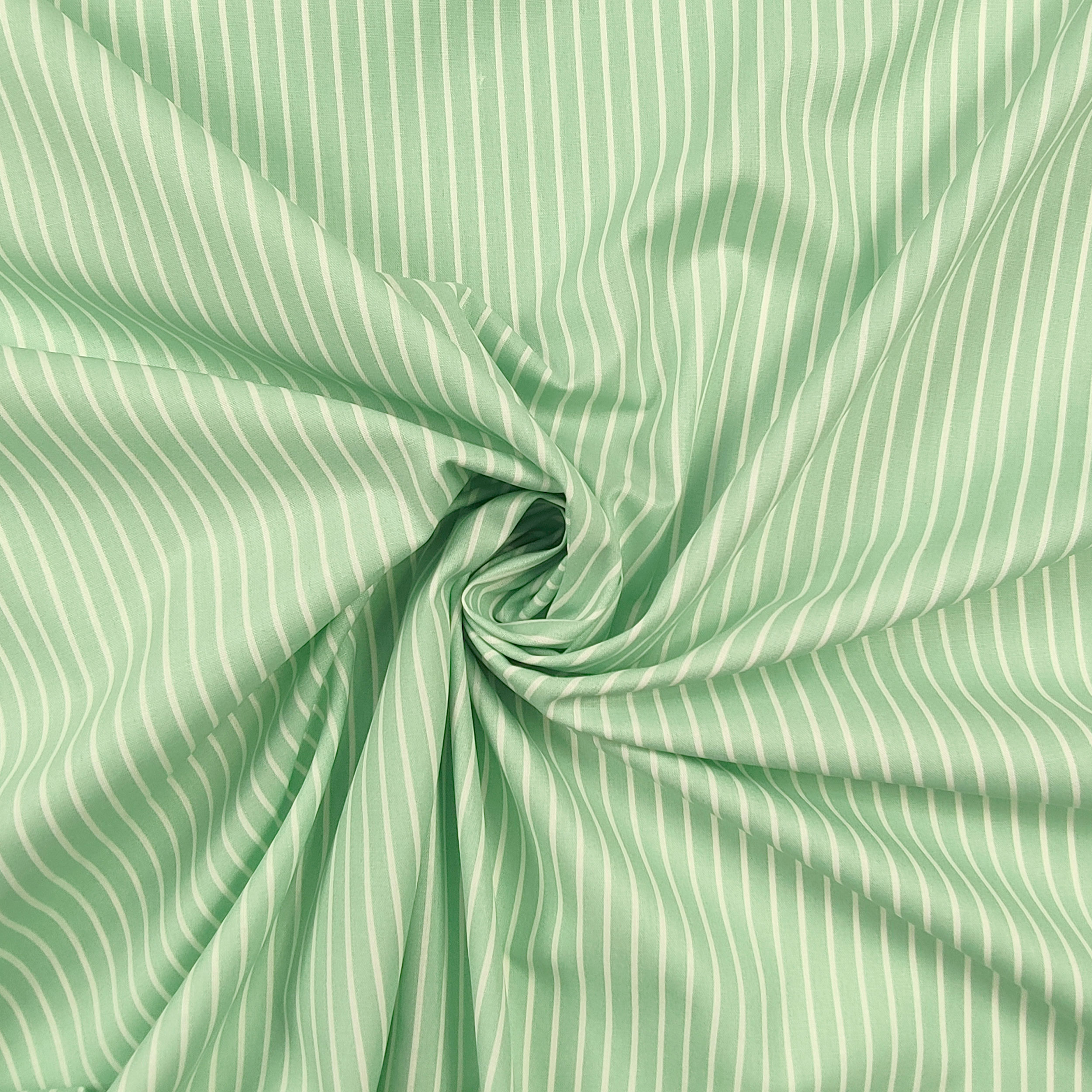 Mint Green Stripes Cotton Poplin