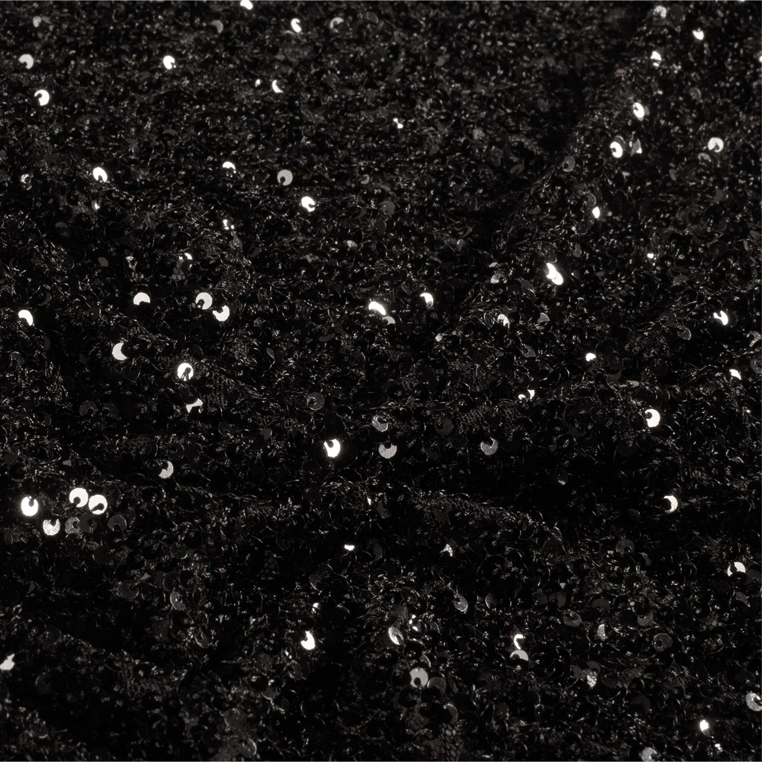Sequins on Black Stretch Tulle Image