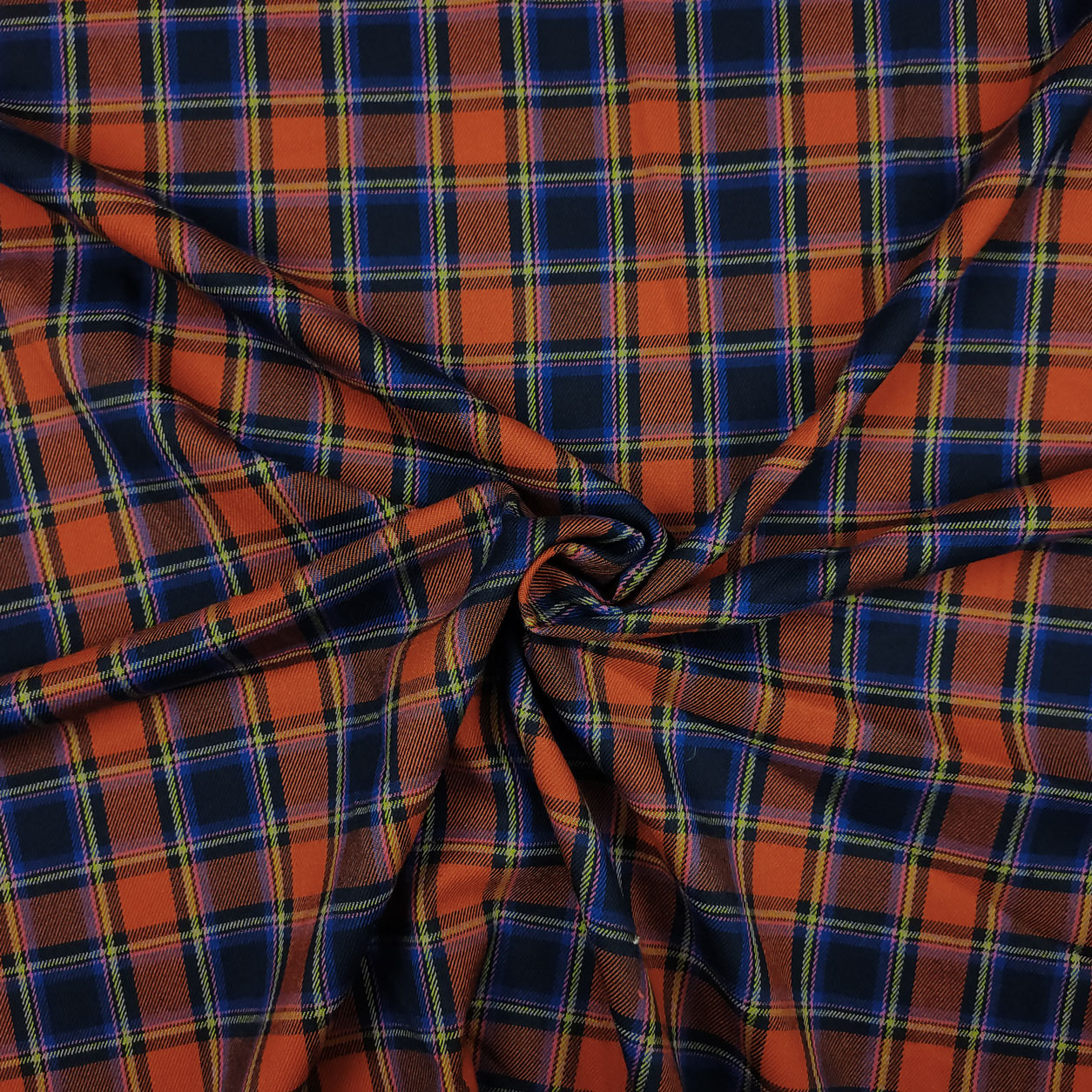 Dressmaking Tartan - Blue and Orange Image