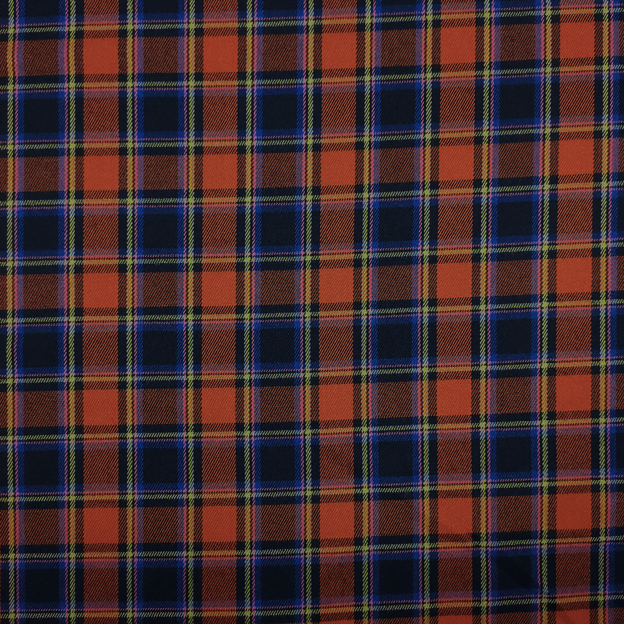 Dressmaking Tartan - Blue and Orange Image