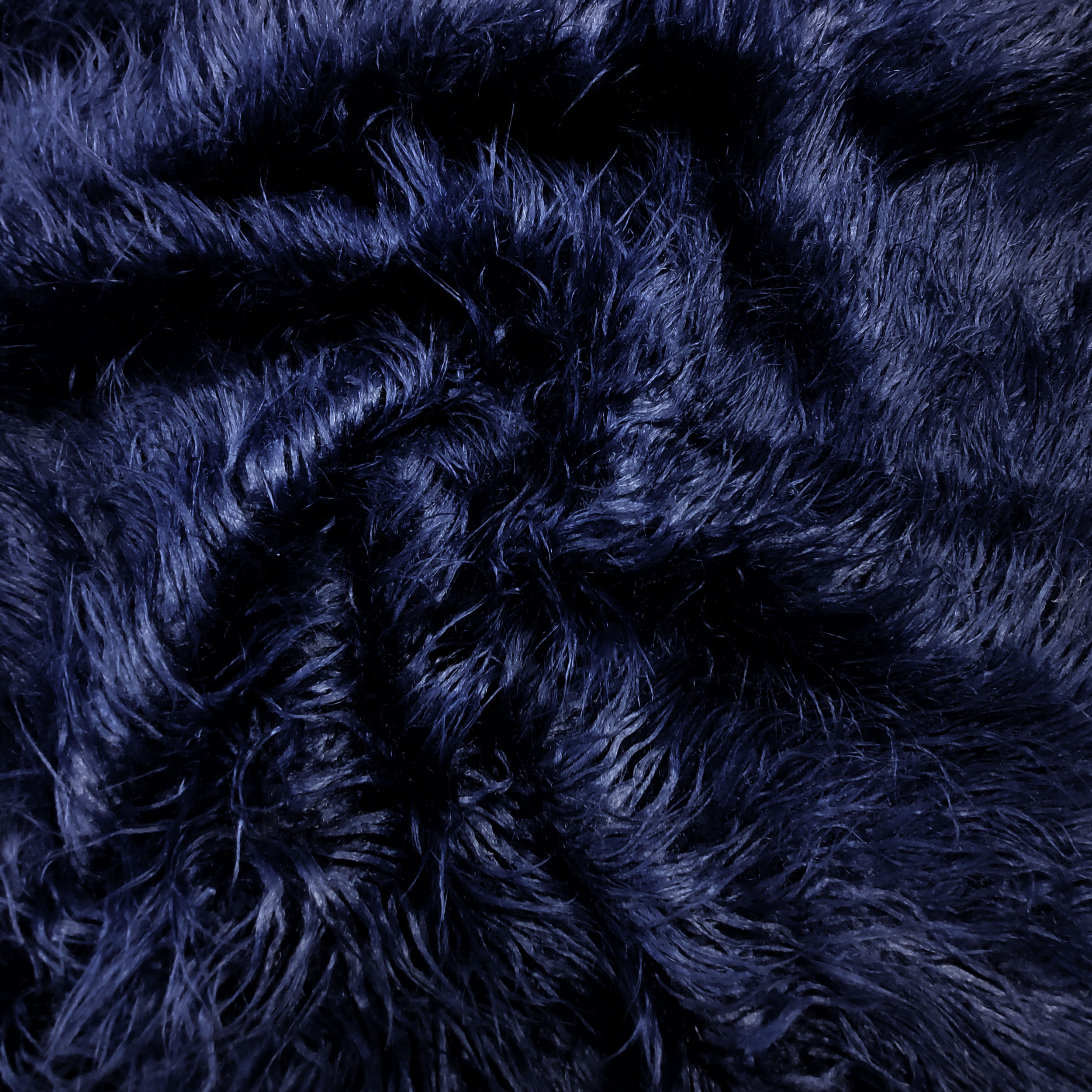 Long Synthetic Fur Plain Blue