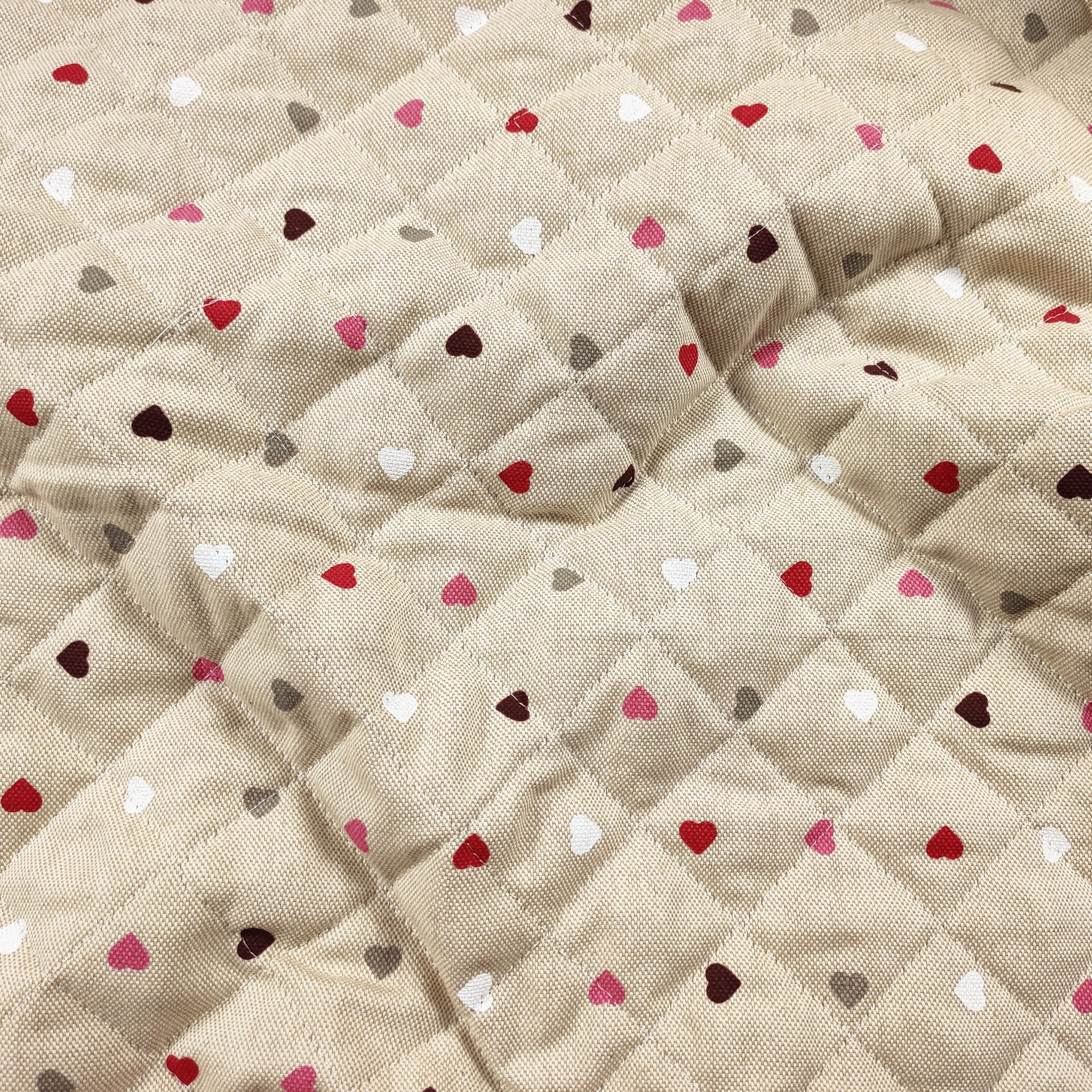 Cuoricini Toni Red and Pink Quilted Fabric