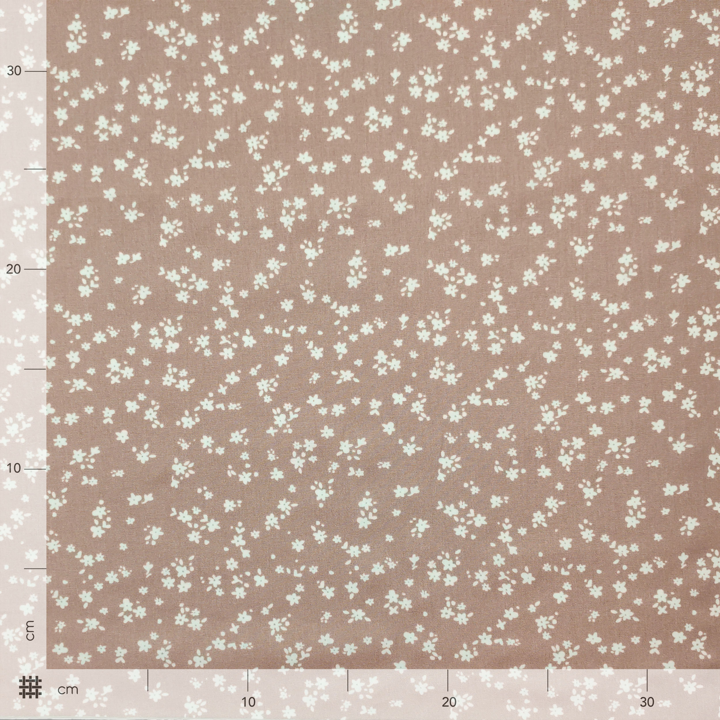 Tissu Coton Fleurs Fond Rose Antique Image