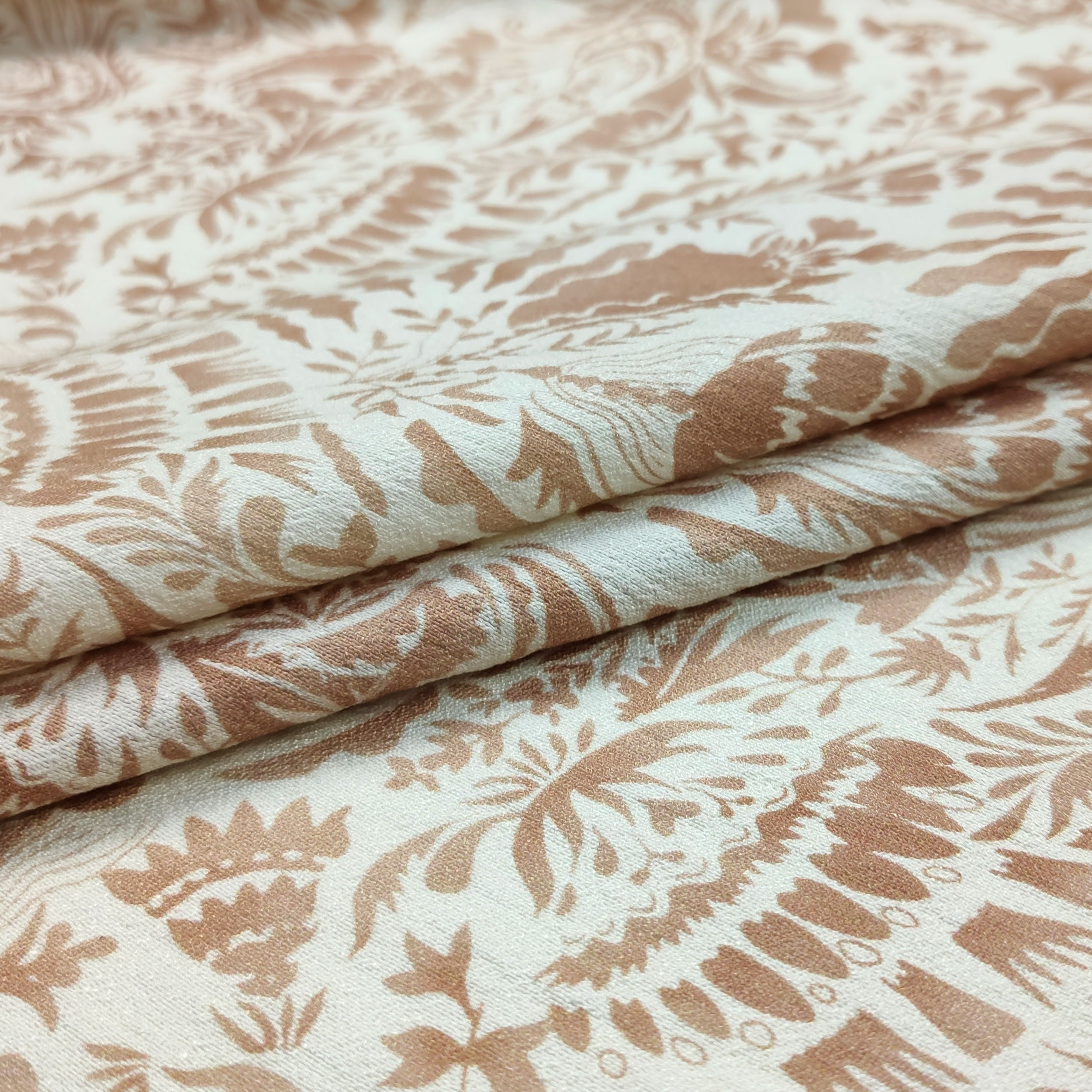 Crepe Silk and Viscose Cream and Beige