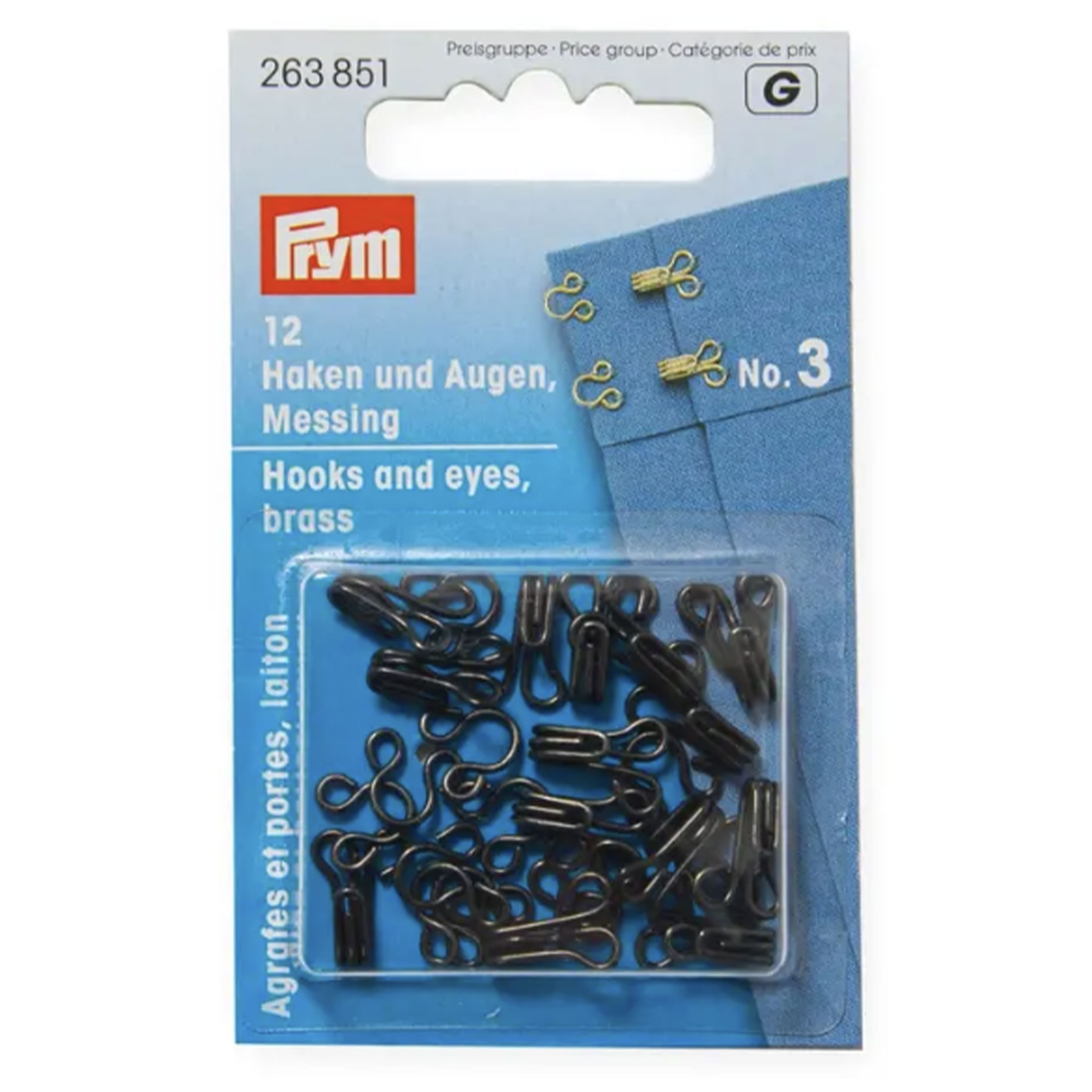 Haken und Ösen Schwarz Prym Nr. 3