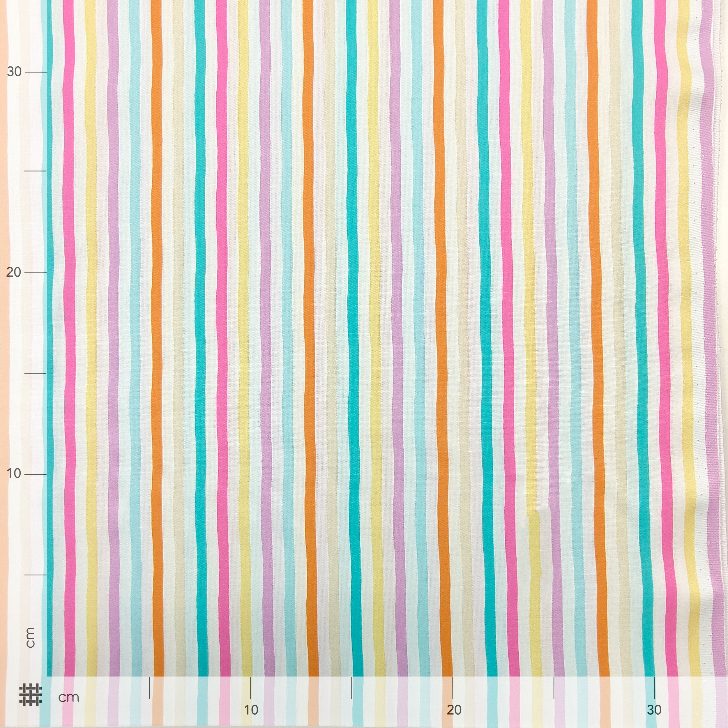 Rainbow Stripes Cotton Poplin