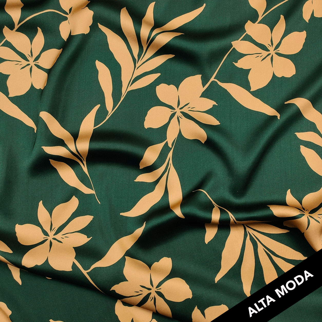 Satin Mixte Soie Haute Mode Fleurs Beige Vert Fond Image