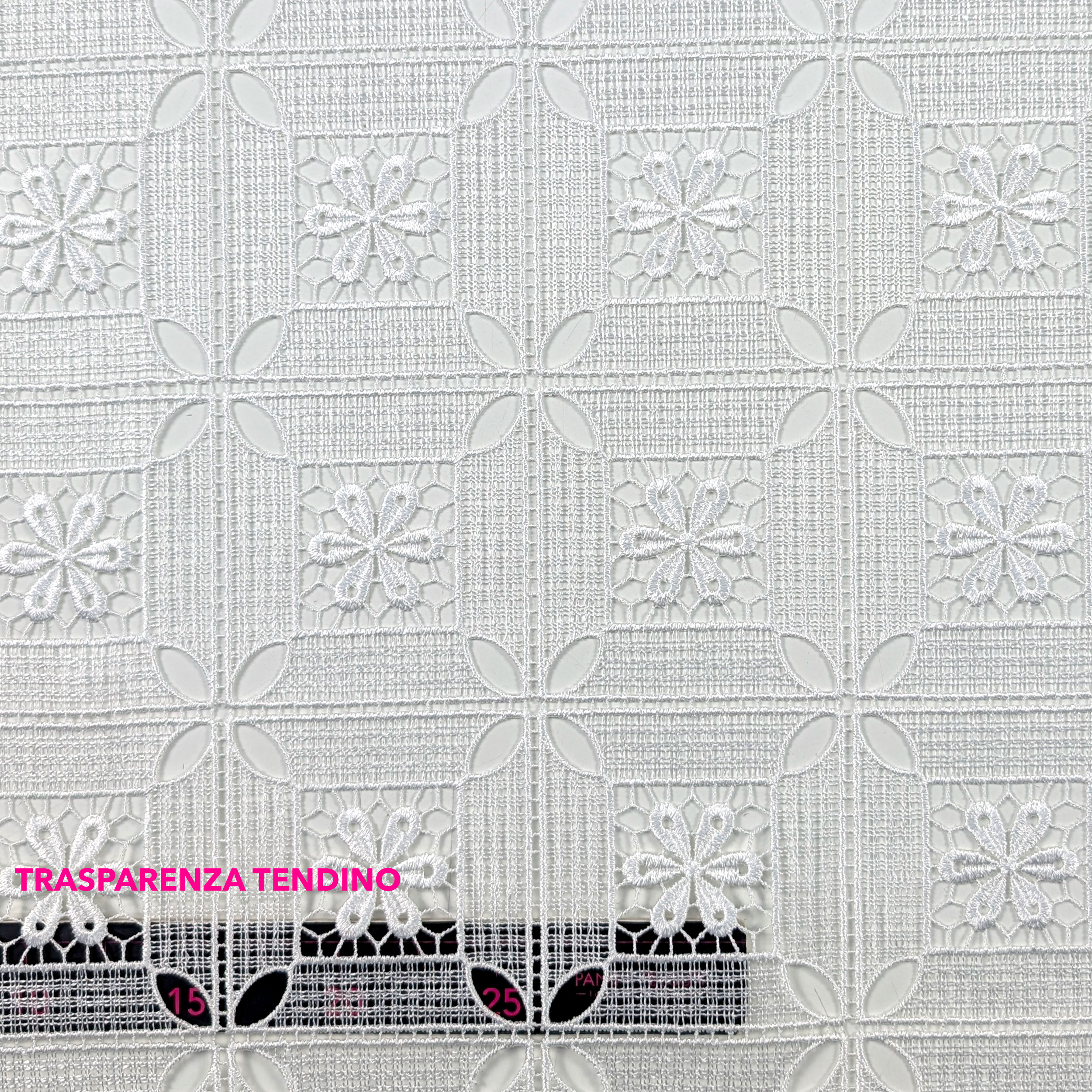Fabric Curtain Lace Modular Flowers White Image