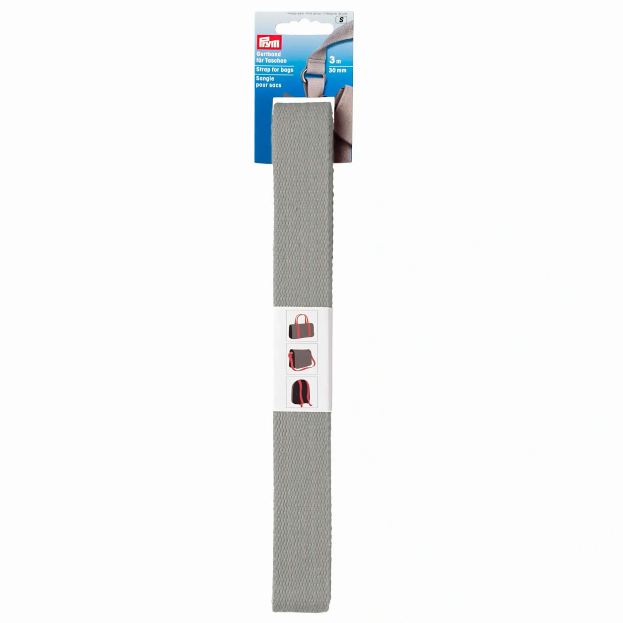 Cinta Prym para bolsas y mochilas Gris
