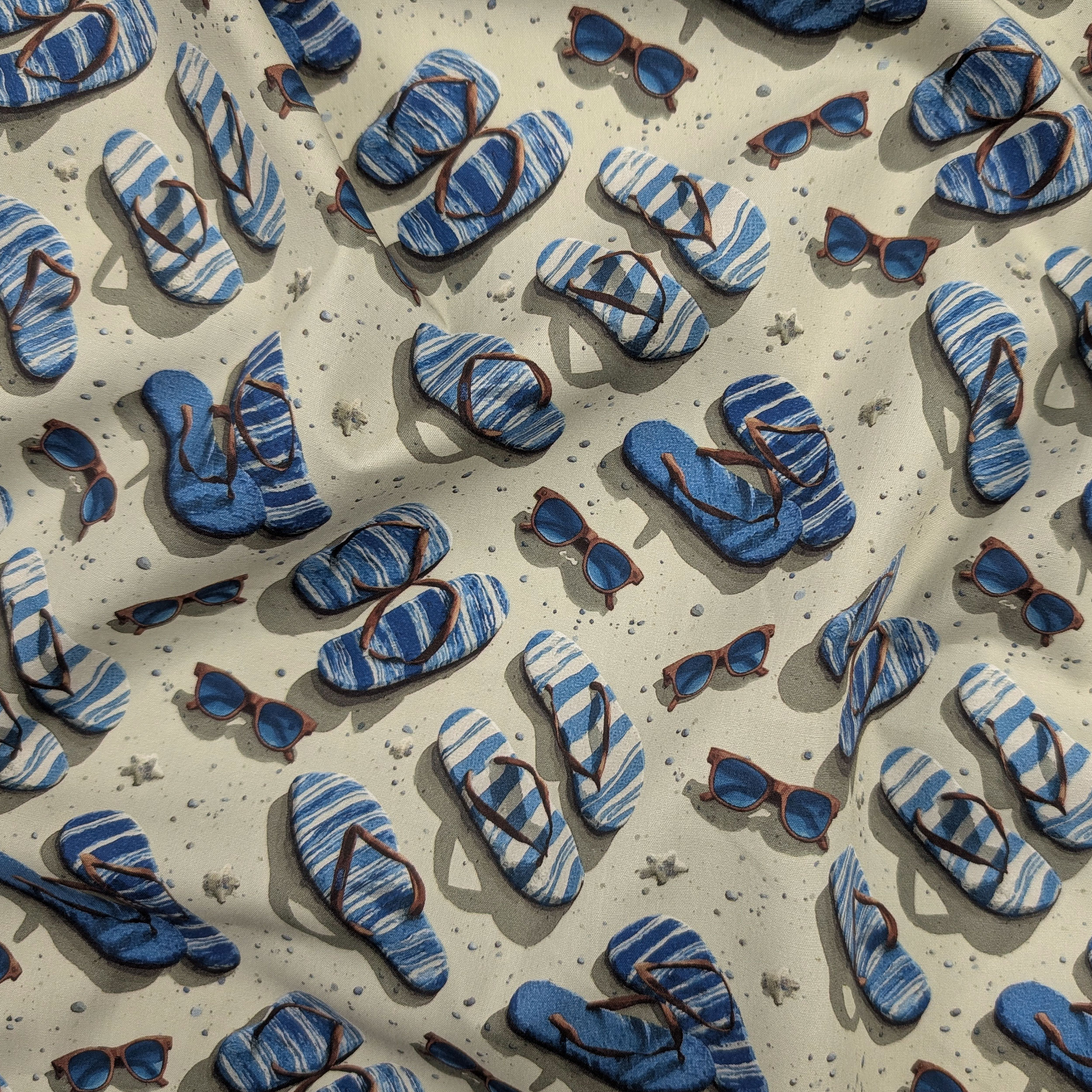Cotton Poplin Beach Flip-Flops Image