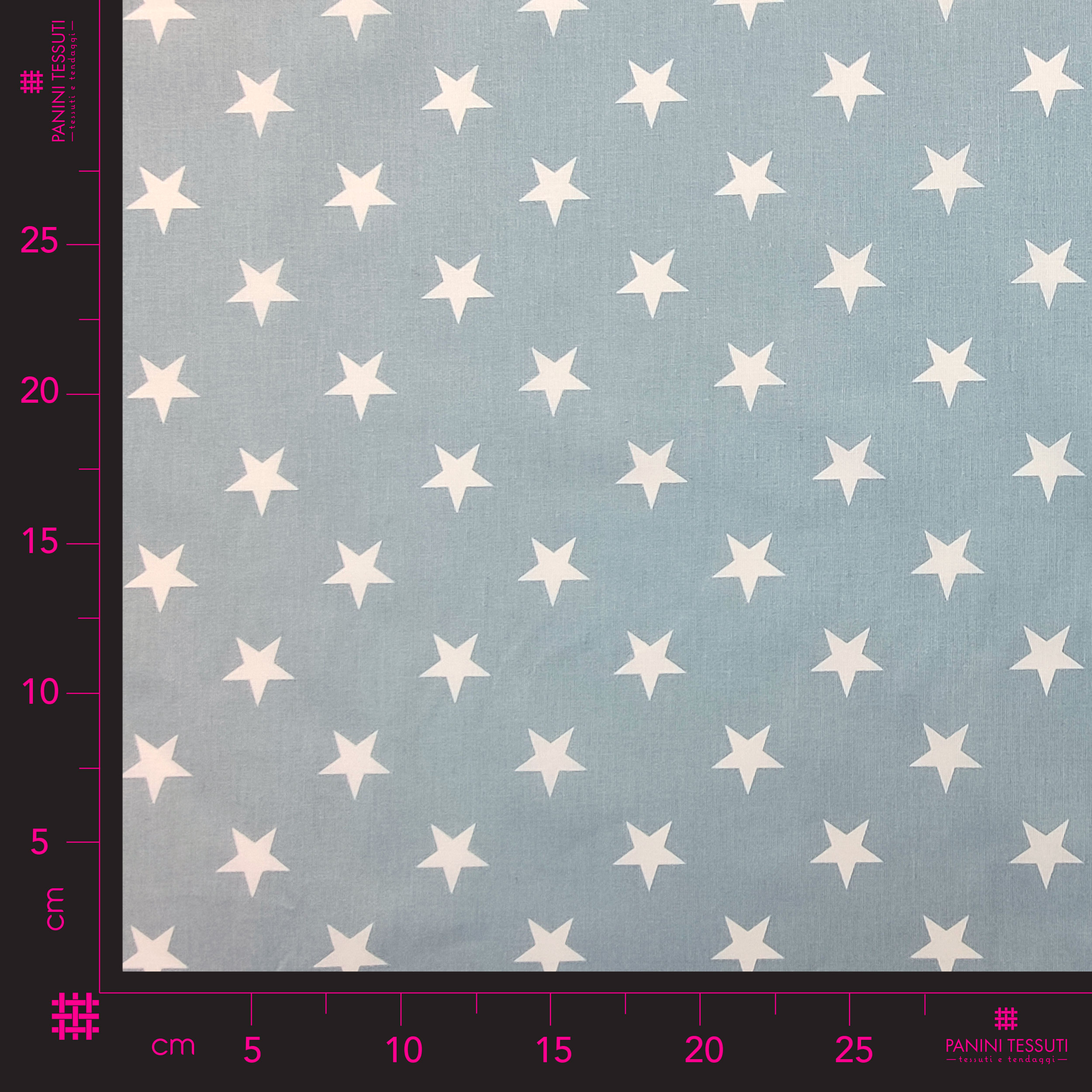 Estrellas blancas de algodón con fondo azul