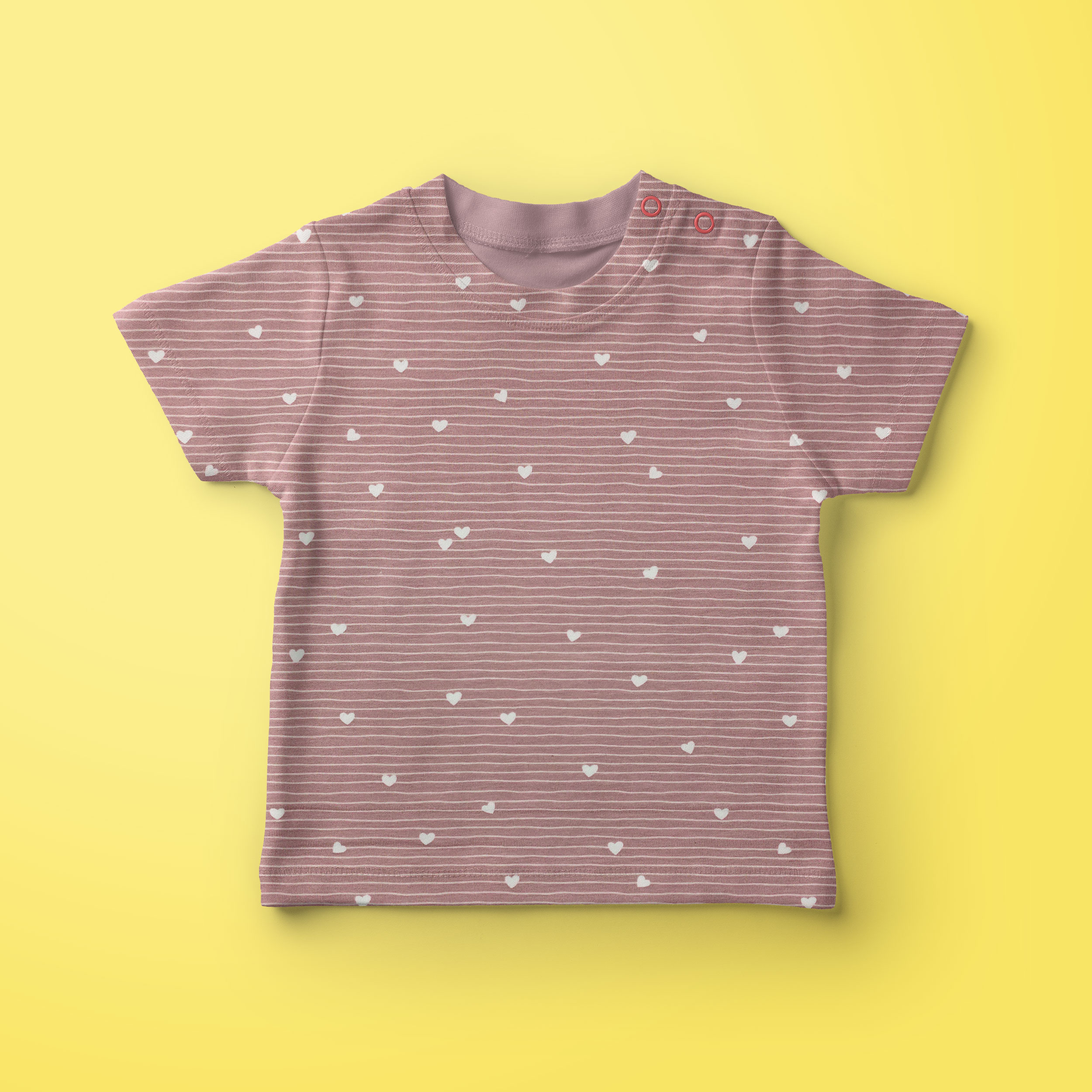 Mini Hearts Printed Cotton Jersey