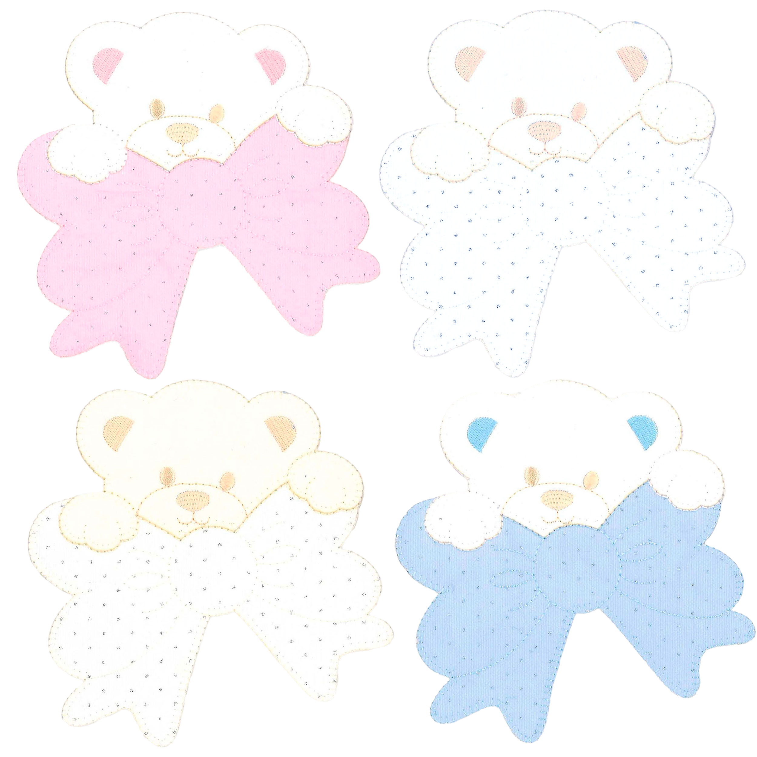 Big Bear Application with Rhinestone Bow Image